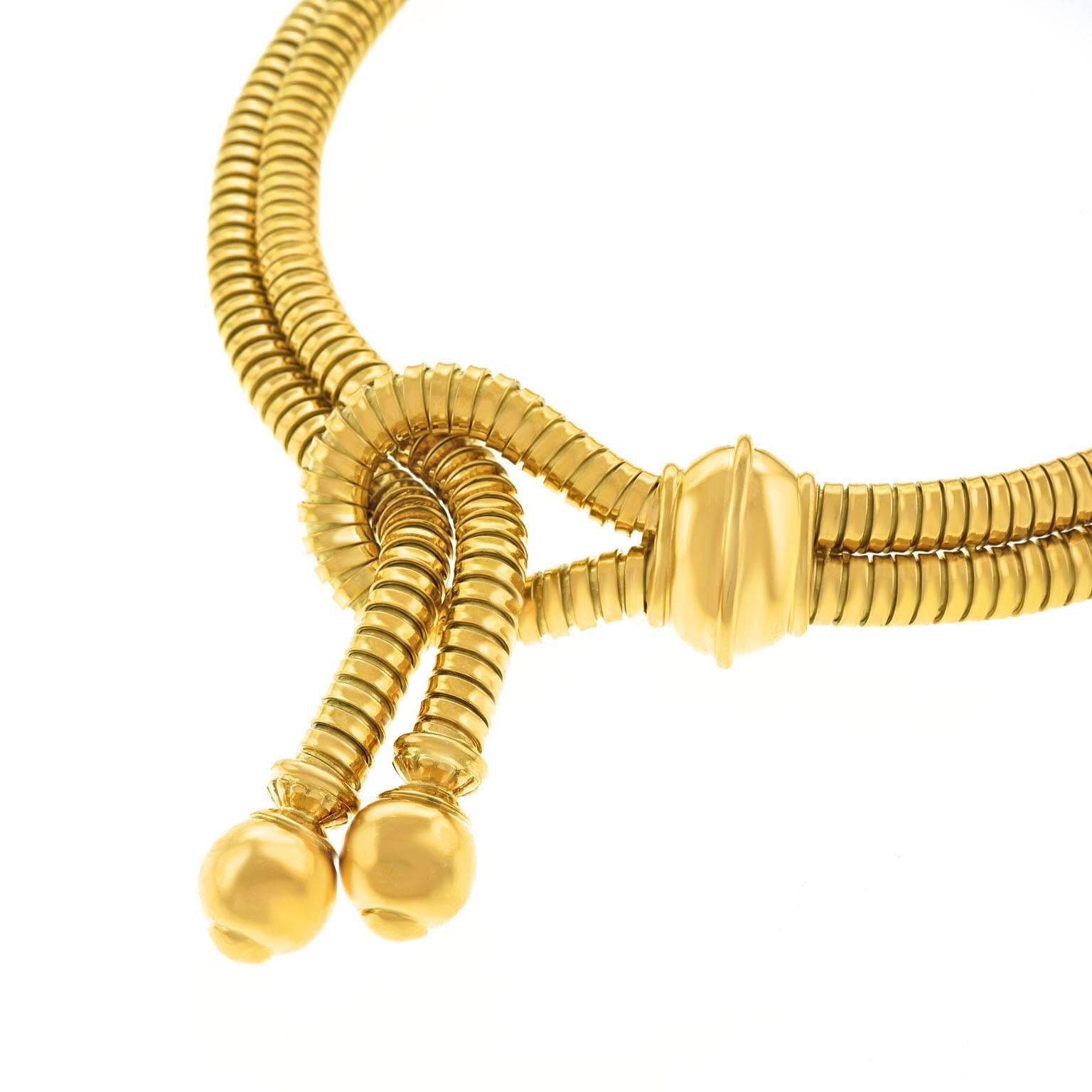 Weingrill for Ugo Piccini Gold Tubogas Lariat Necklace 1