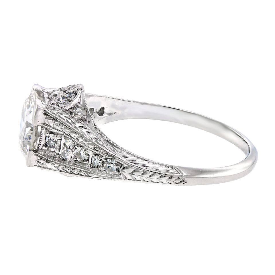 Vintage Filigree Diamond and Platinum Engagement Ring 1