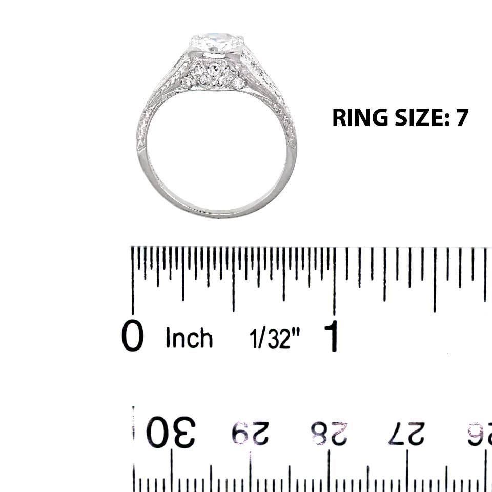 Women's Vintage Filigree Diamond and Platinum Engagement Ring