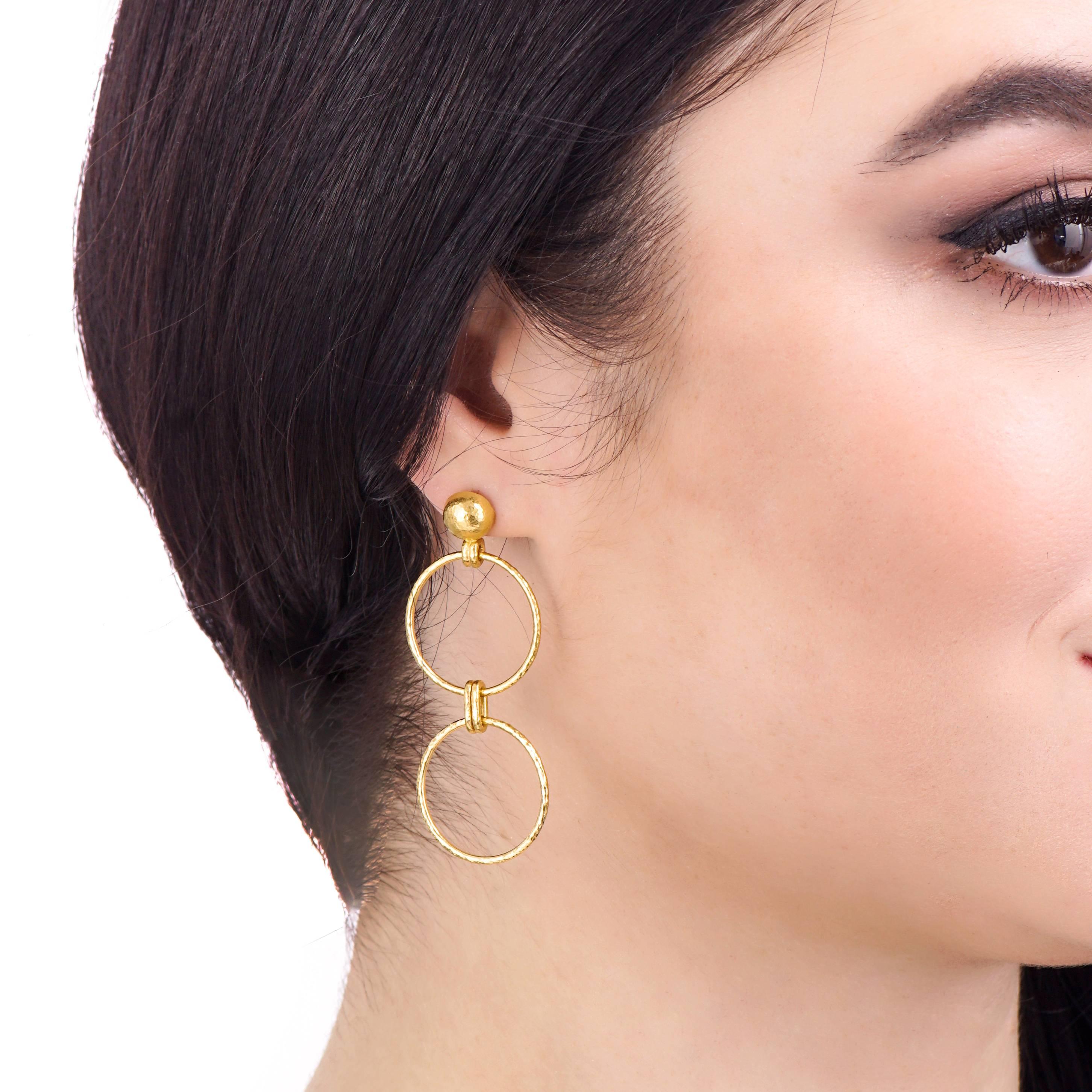 Women's Gurhan Double Hoop 24k Gold Earrings