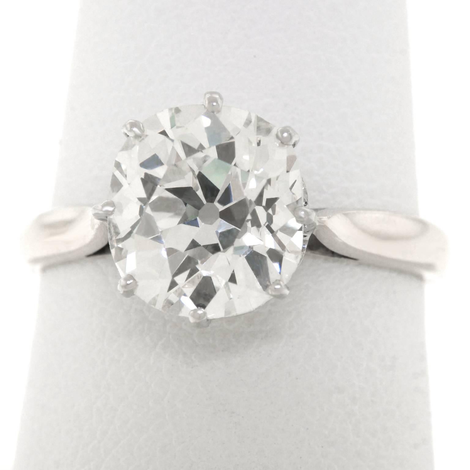 Superb 3.15 Carat Art Deco Diamond Ring GIA 4