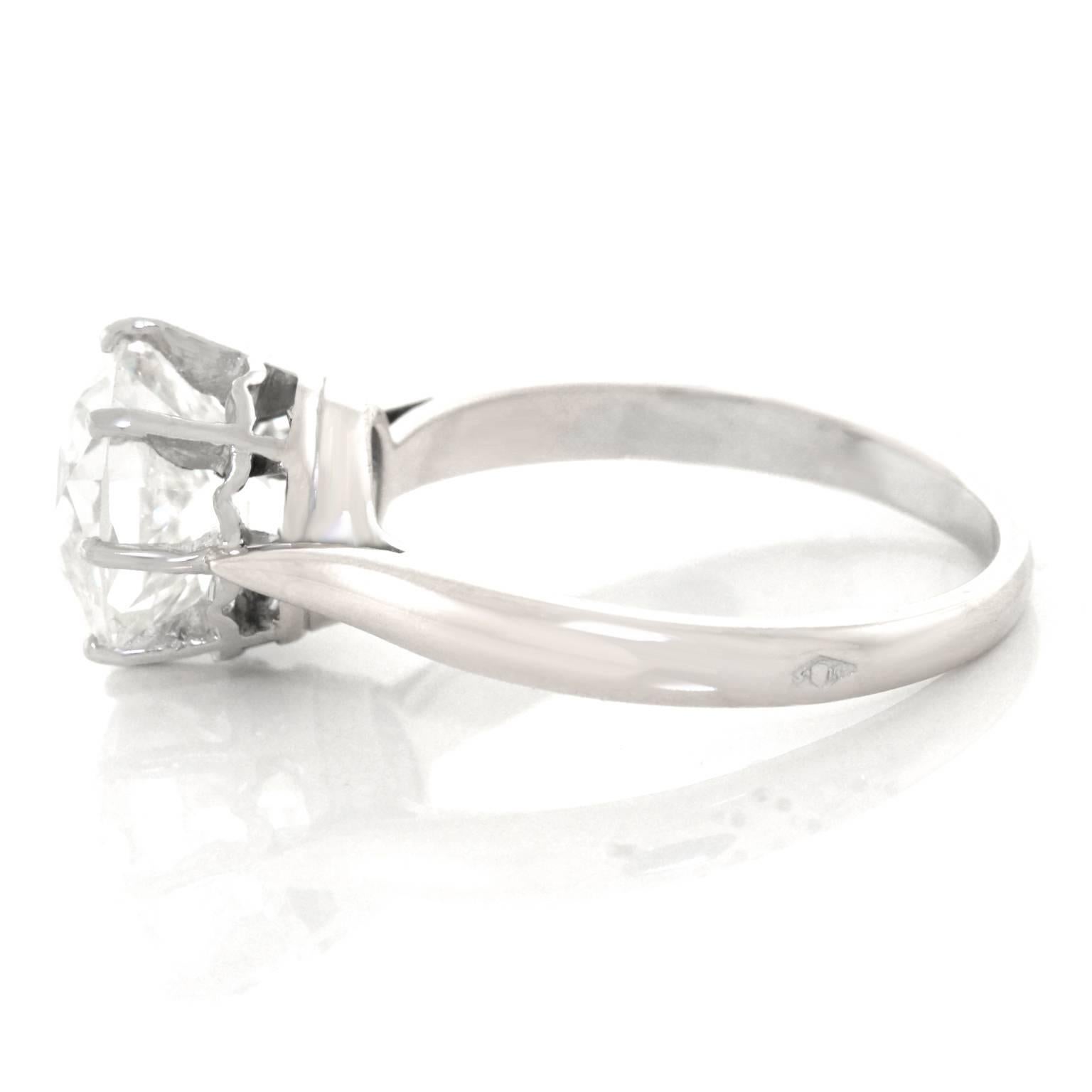Superb 3.15 Carat Art Deco Diamond Ring GIA 5