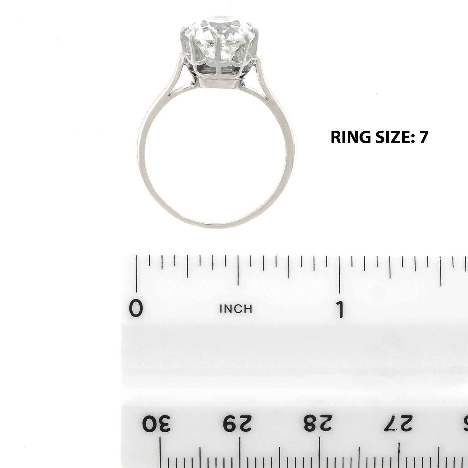 Superb 3.15 Carat Art Deco Diamond Ring GIA 3