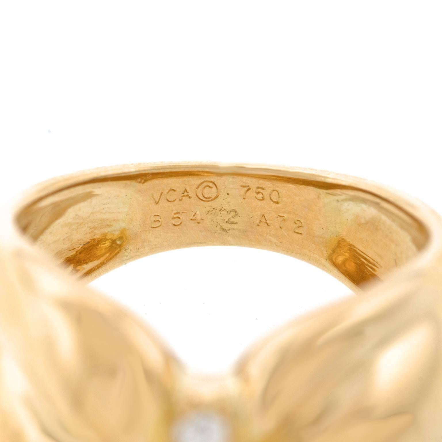 Van Cleef & Arpels Diamond Set Yellow Gold Ring 1