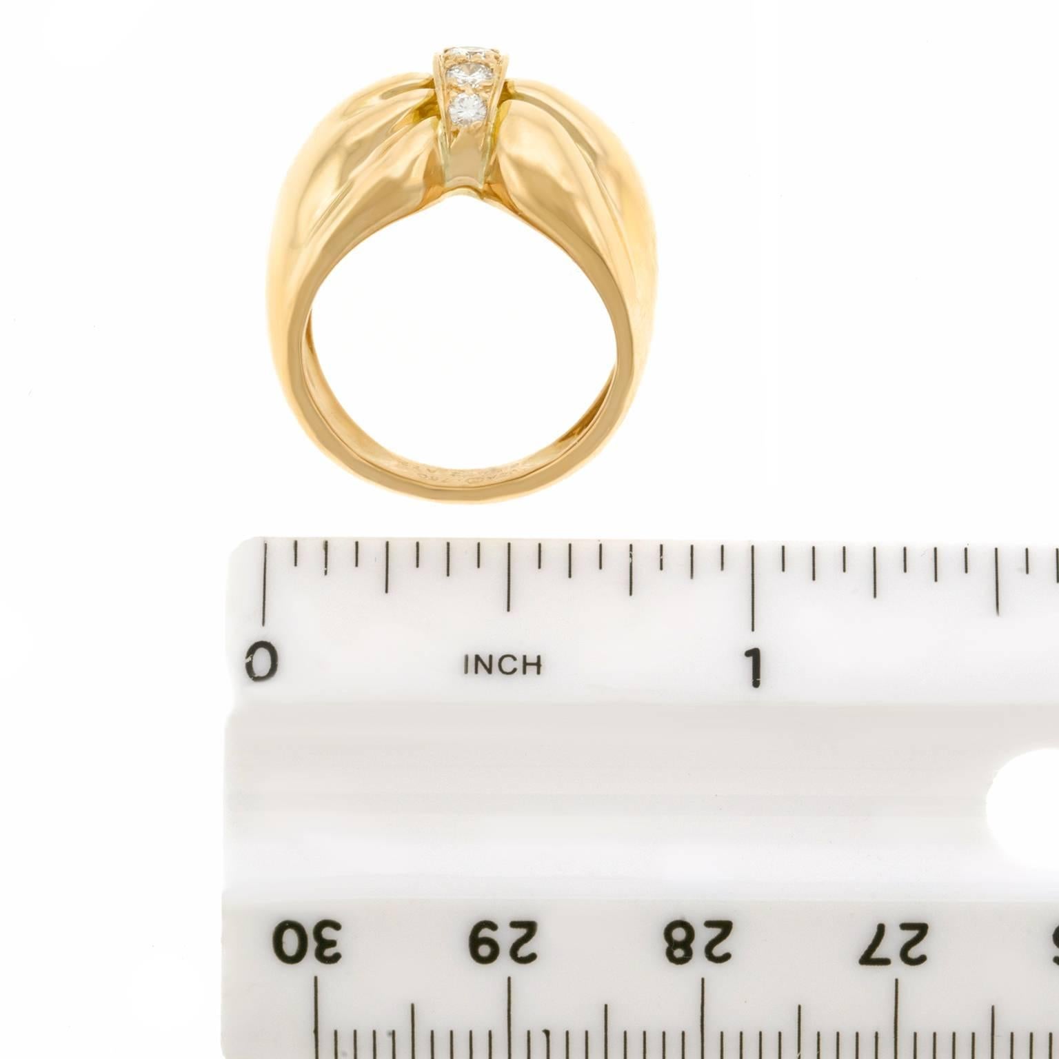Van Cleef & Arpels Diamond Set Yellow Gold Ring 2