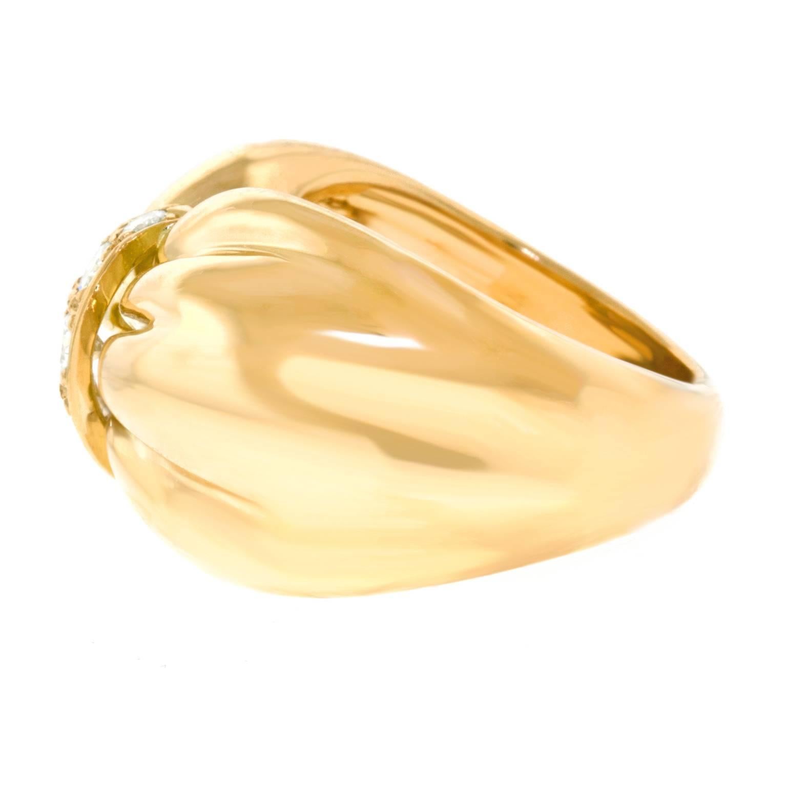 Van Cleef & Arpels Diamond Set Yellow Gold Ring 3