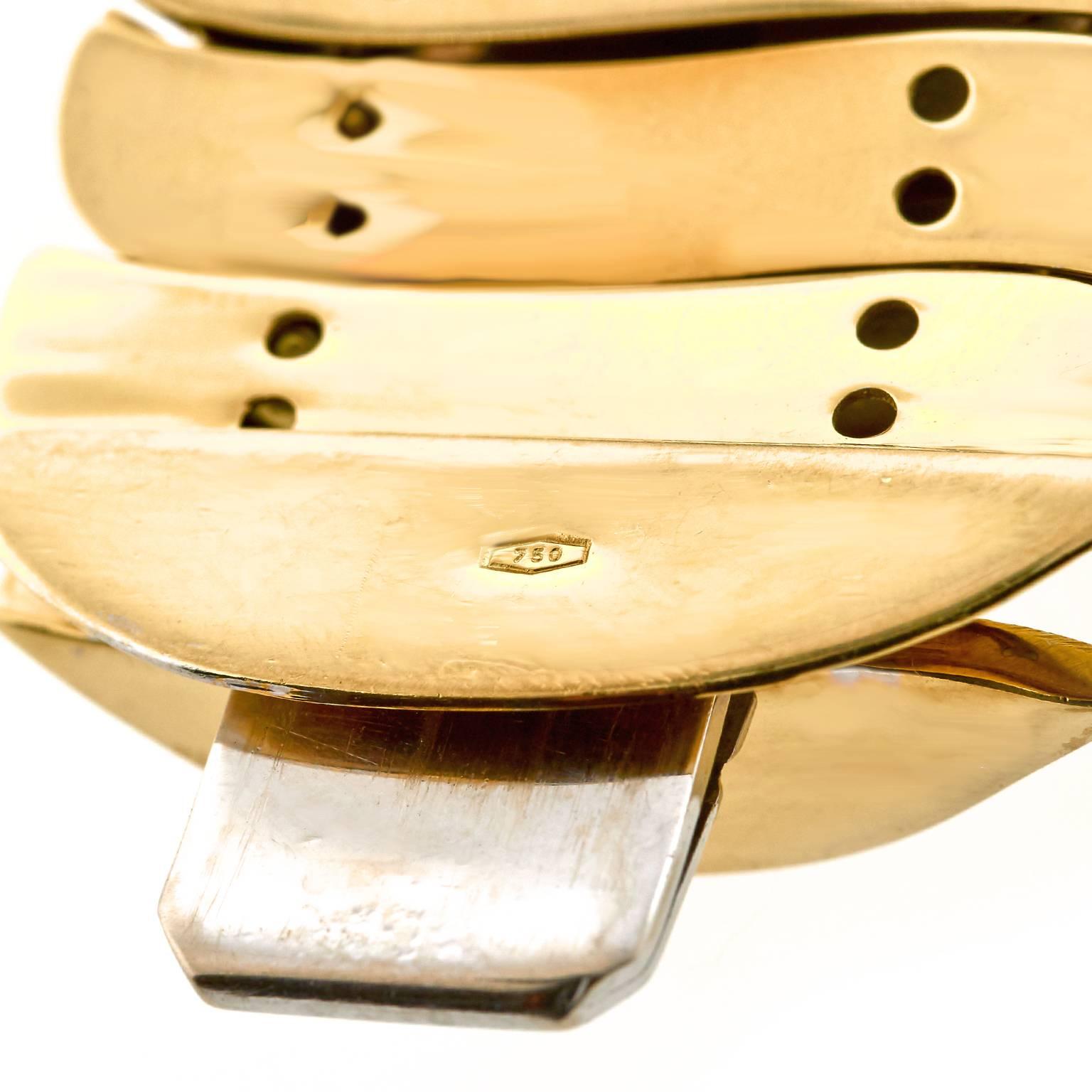 Diamond-Set Chunky Gold Bracelet 1