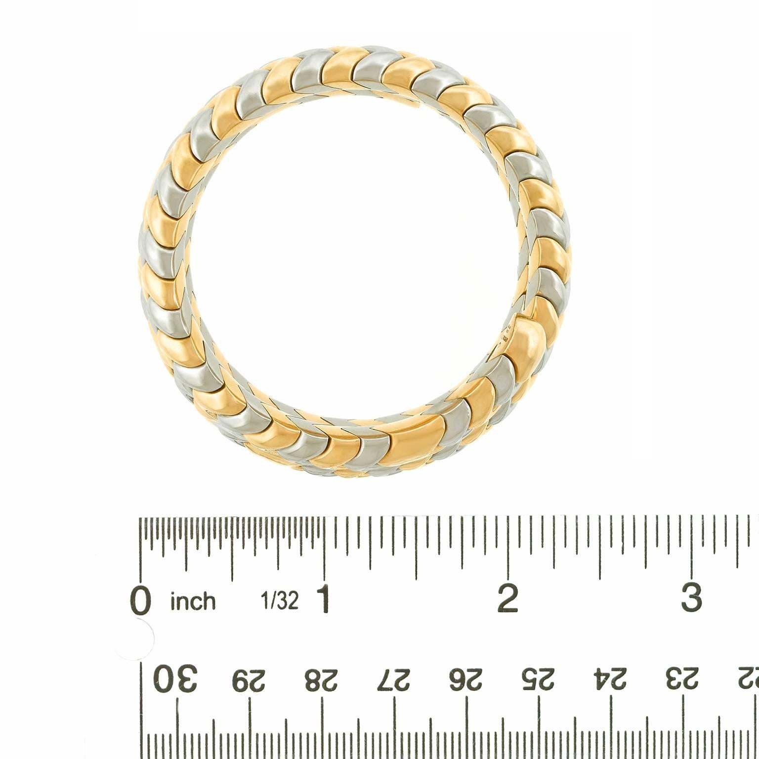 Bulgari Stainless Steel Yellow Gold Snake Bracelet 1