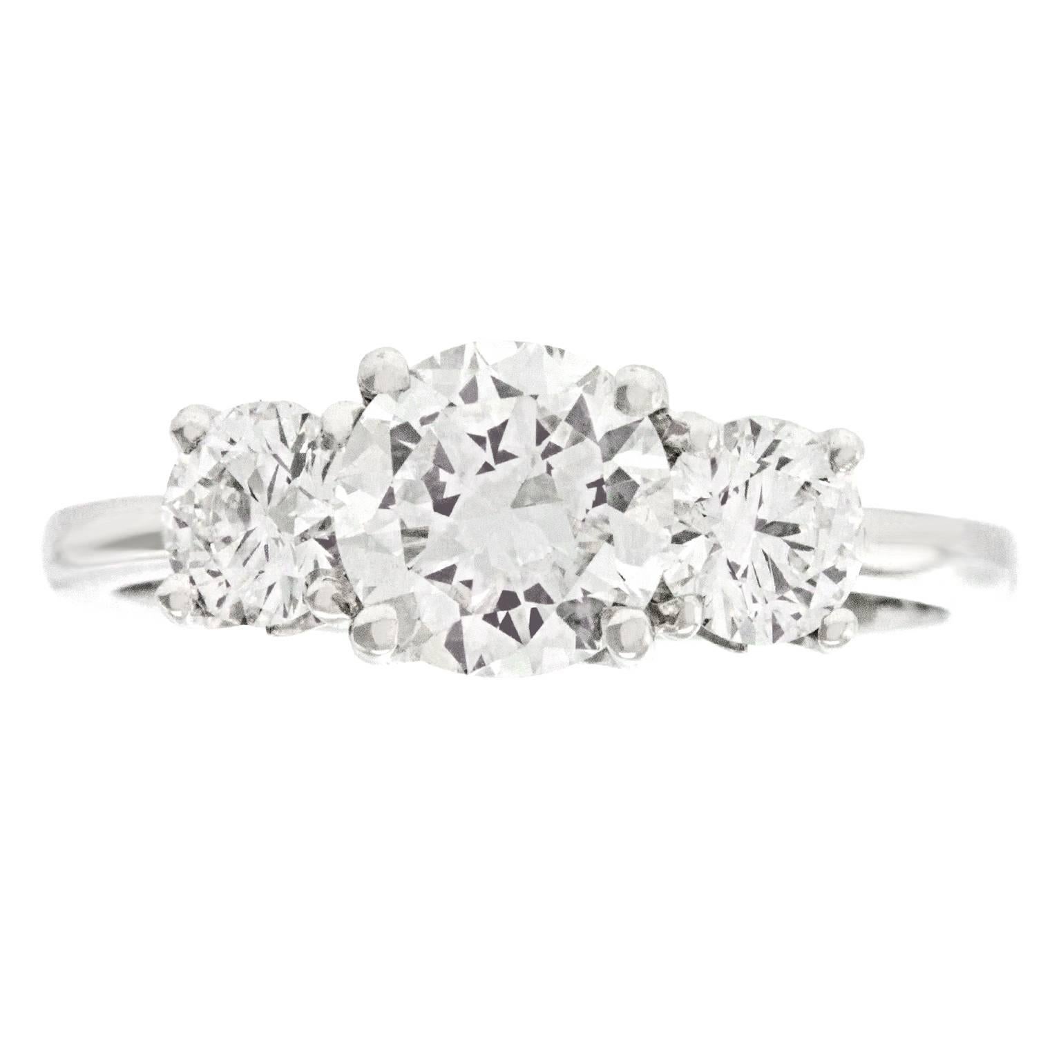 De Beers Three-Stone Diamond-Set Platinum Ring at 1stDibs | de beers 3 stone  diamond ring, de beers trilogy ring, de beers three stone diamond ring