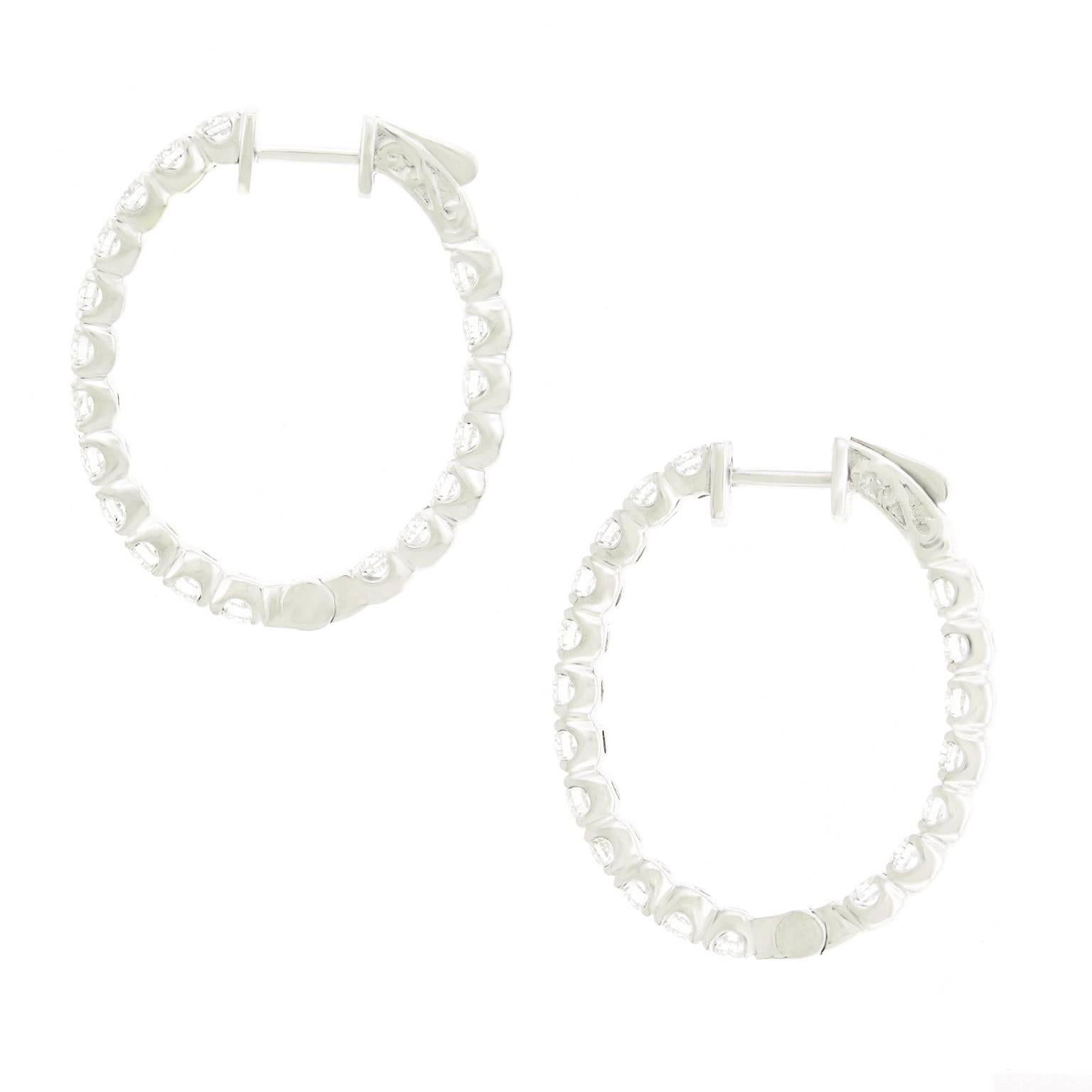 Diamond-Set White Gold Hoops 3