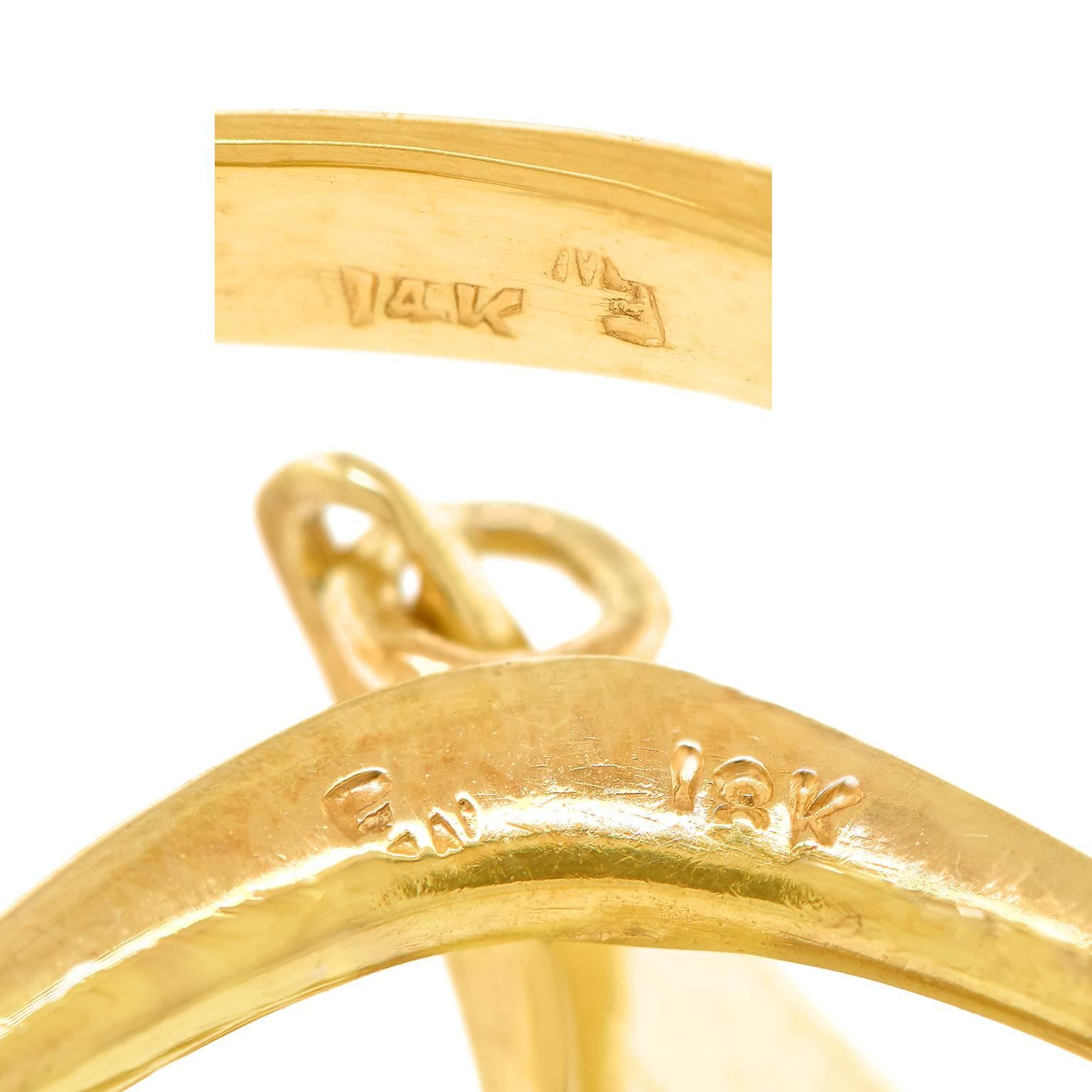 Fabulous Modernist Gold Hoop Earrings by Ed Wiener 1