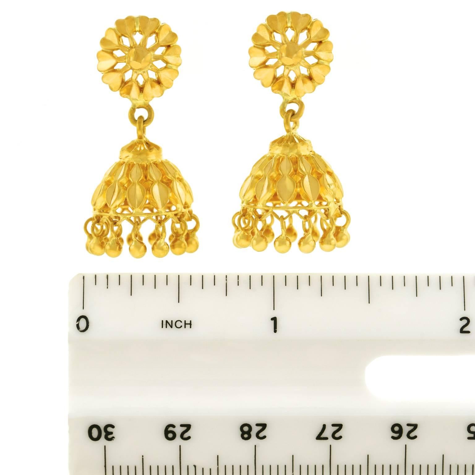 Women's 22 Karat Gold Mogul Style Earrings