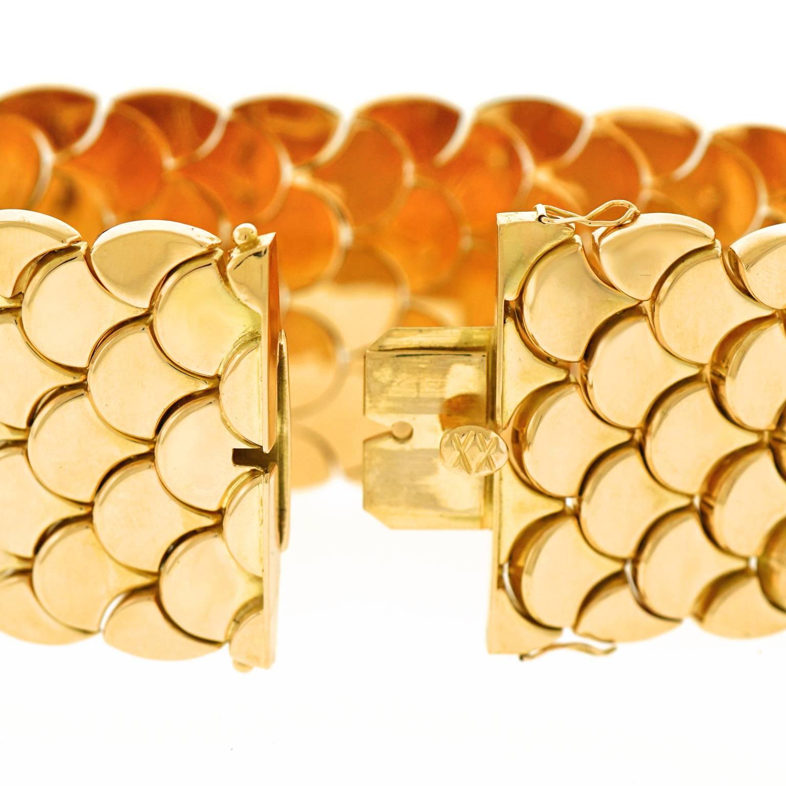 Massive Art Deco Gold Bracelet 2
