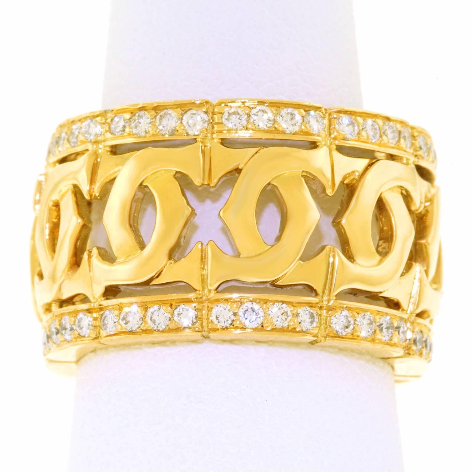 Cartier Double C's Diamond-Set Gold Ring 5
