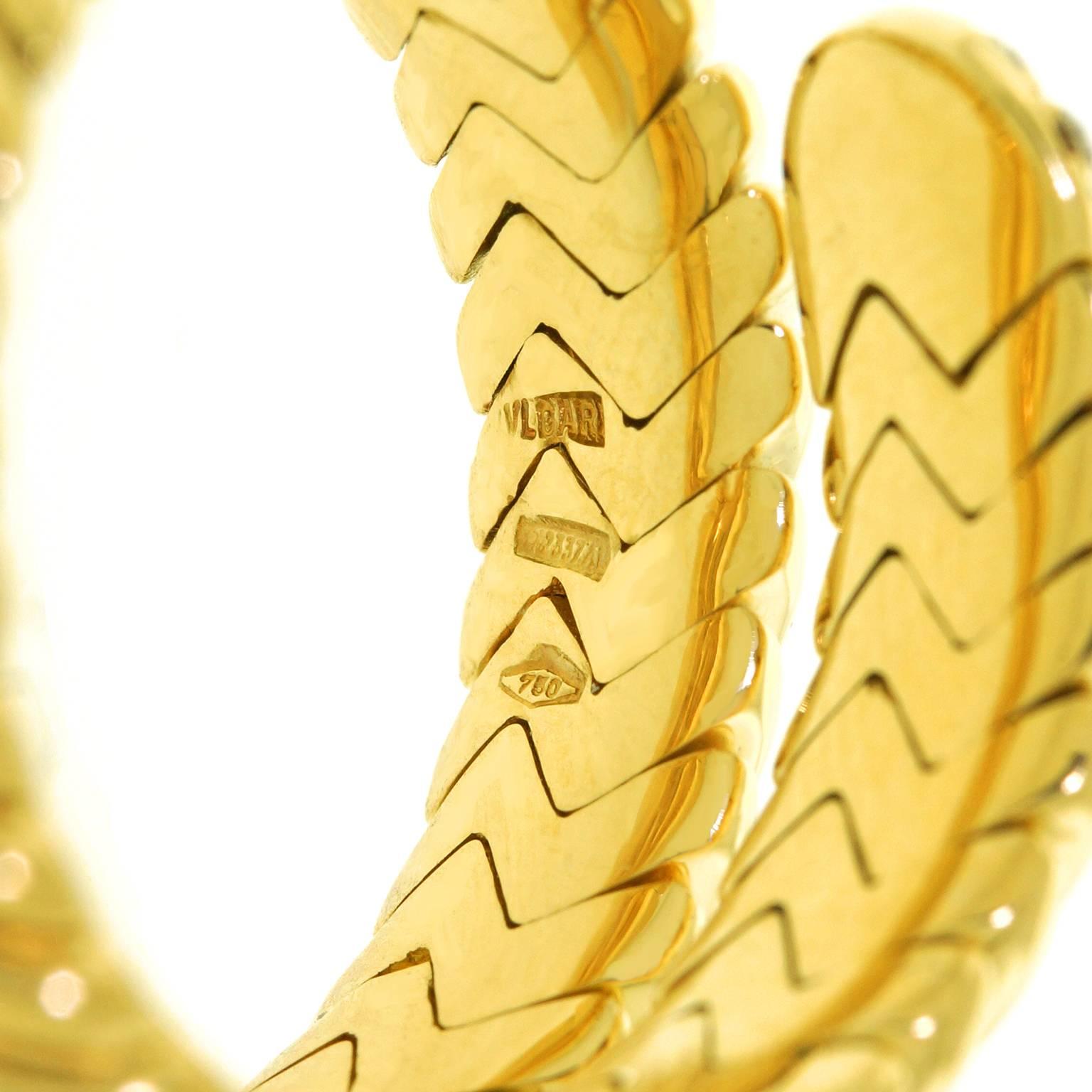 Bulgari “Spiga” Diamond-Set Snake Ring In Excellent Condition In Litchfield, CT