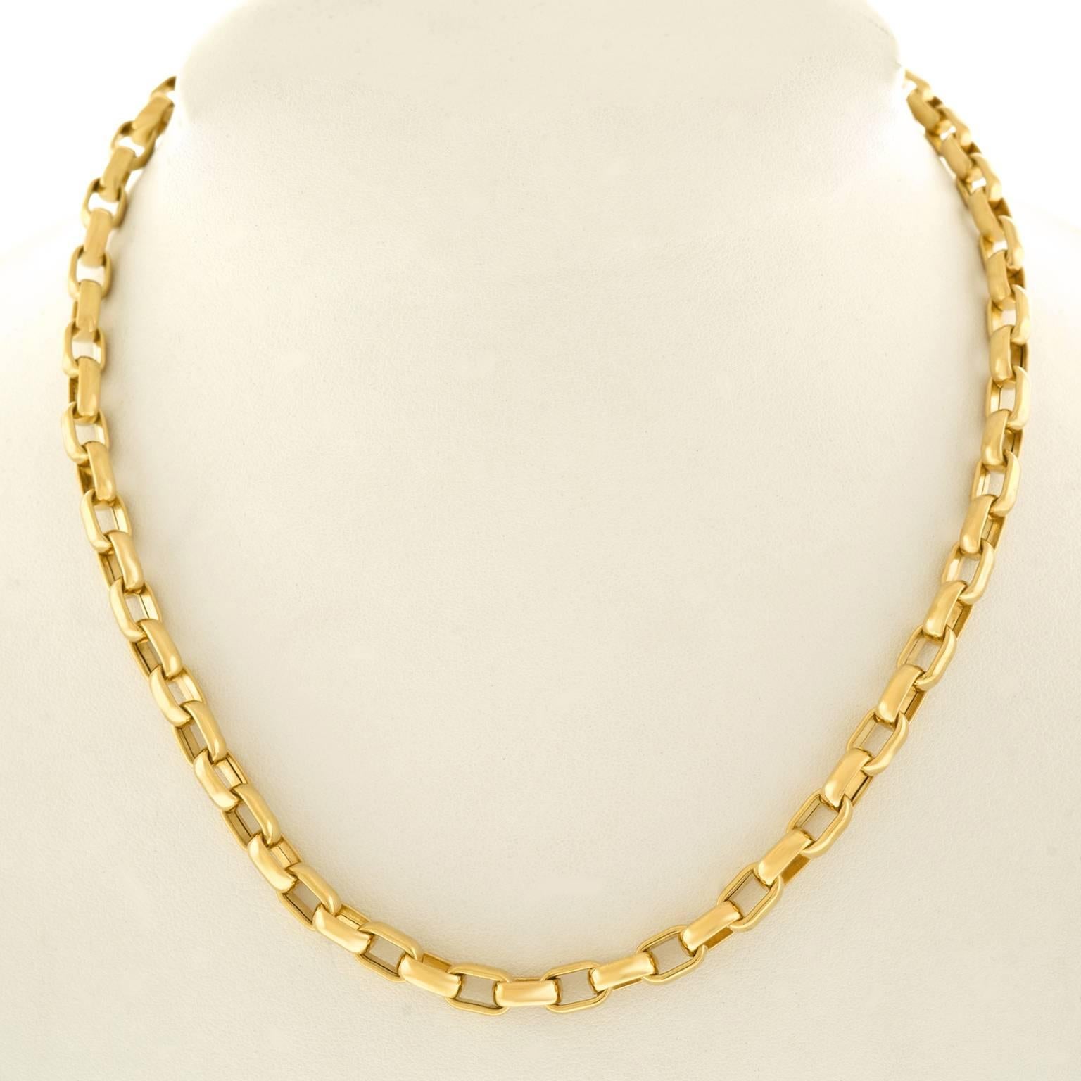 Gold Link Necklace In Excellent Condition In Litchfield, CT