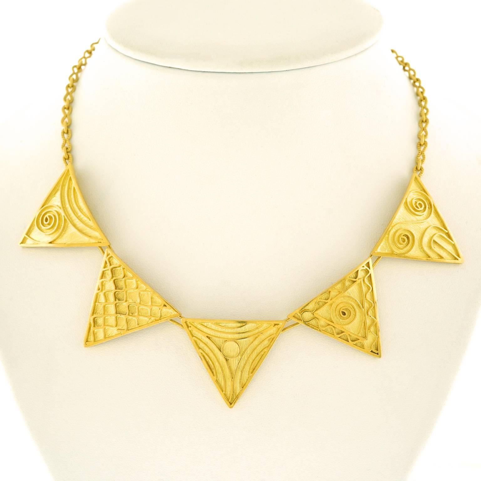 1970s French Organo-Chic Gold Necklace 3