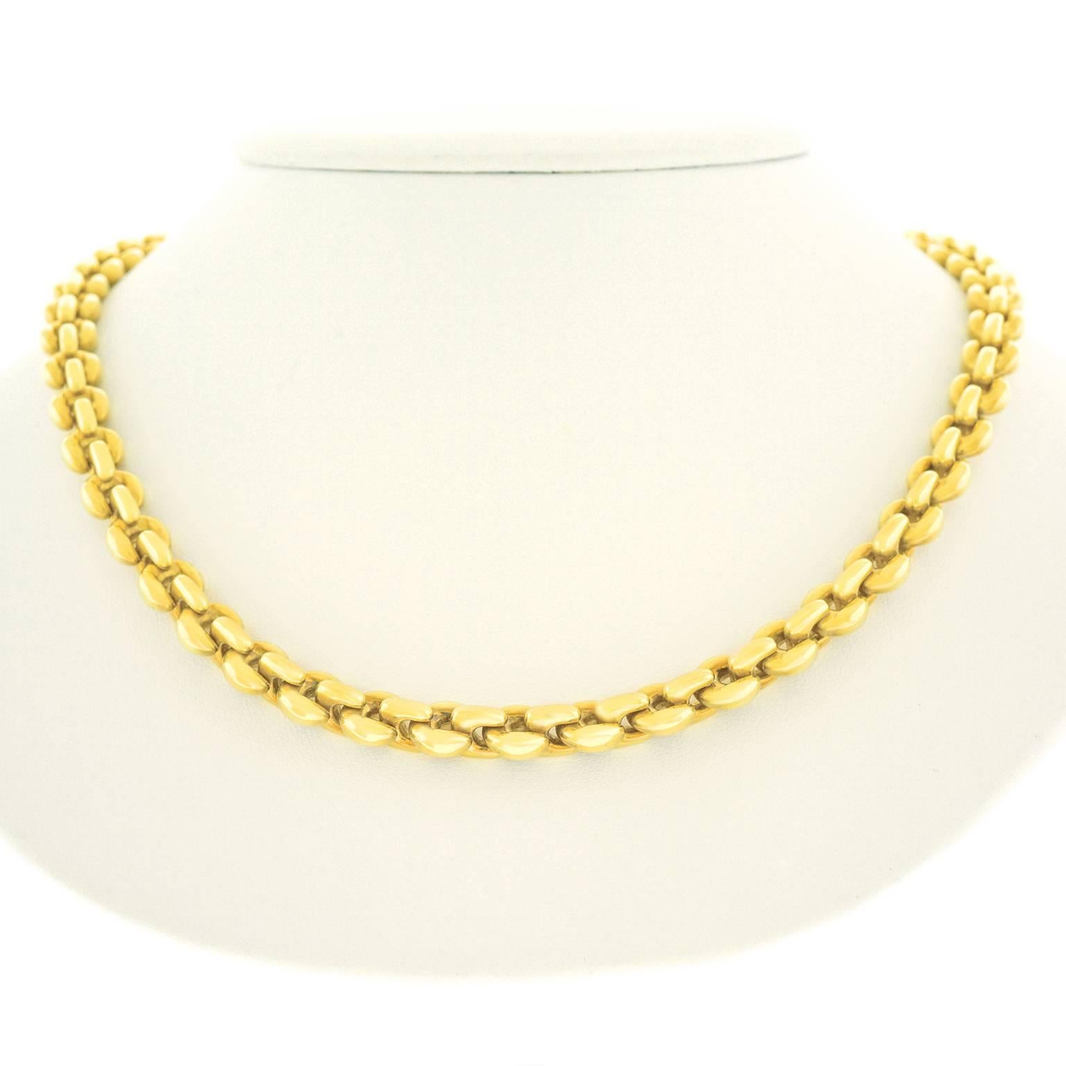 Gubelin Yellow Gold Link Necklace In Excellent Condition In Litchfield, CT