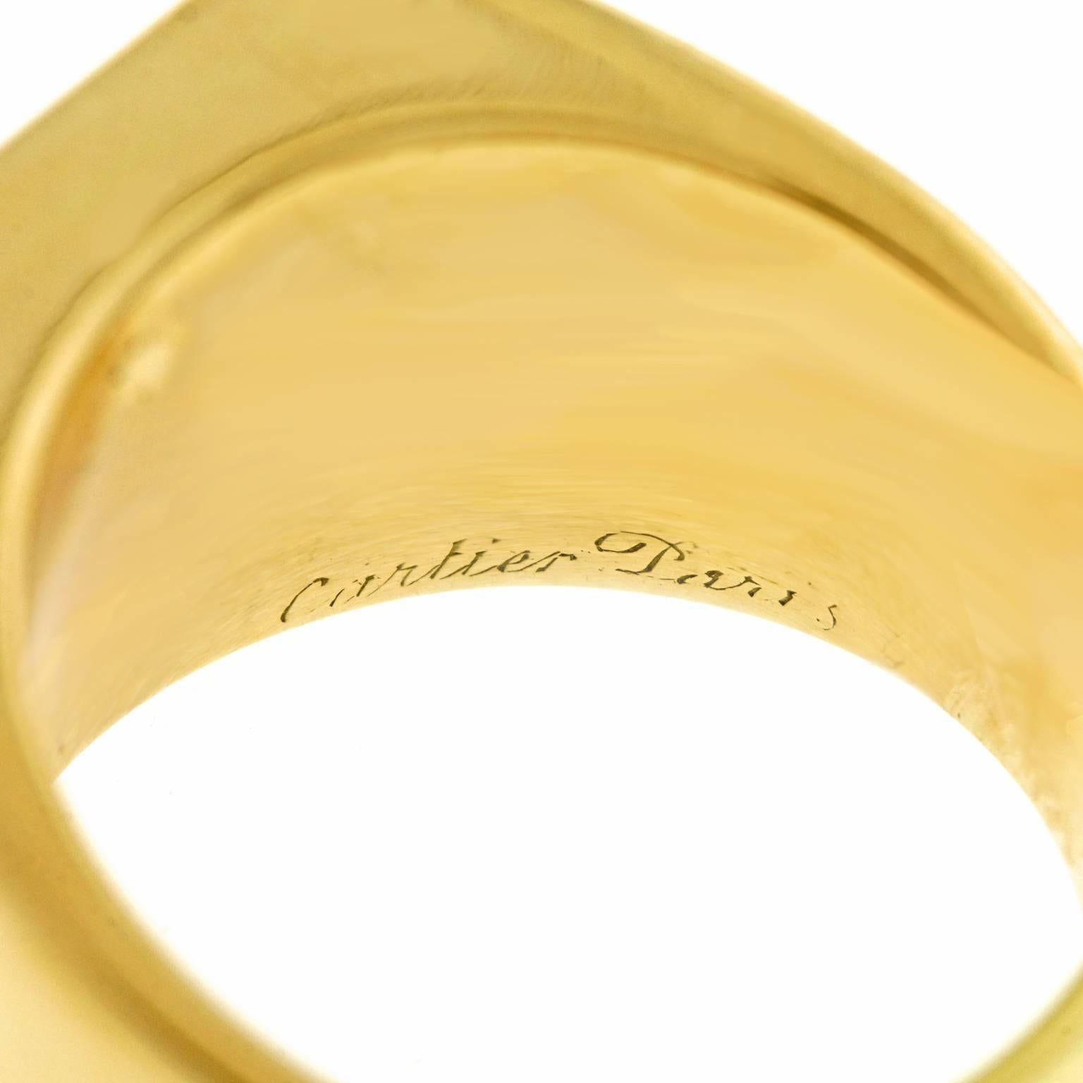 1950s Cartier Modernist Gold Signet Ring 1
