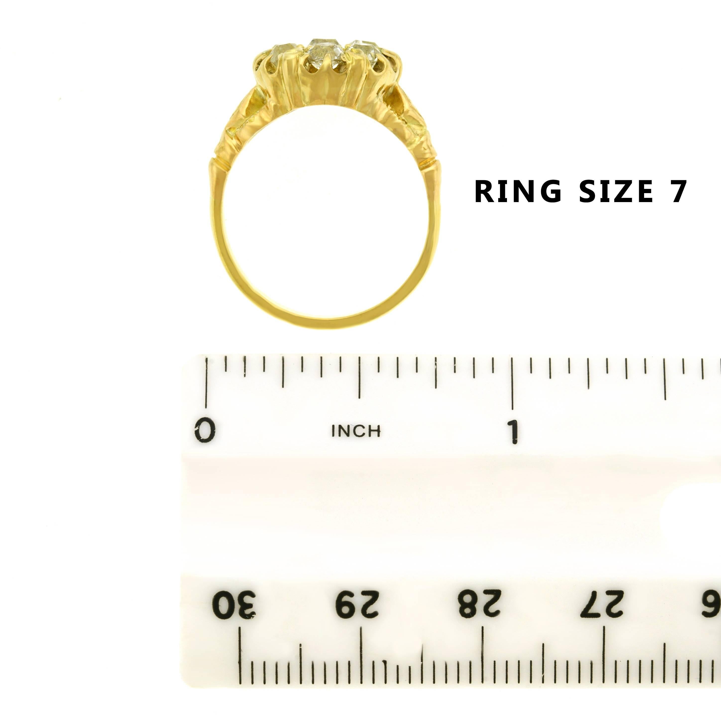 Women's Antique Diamond Set Gold Candlelight Ring