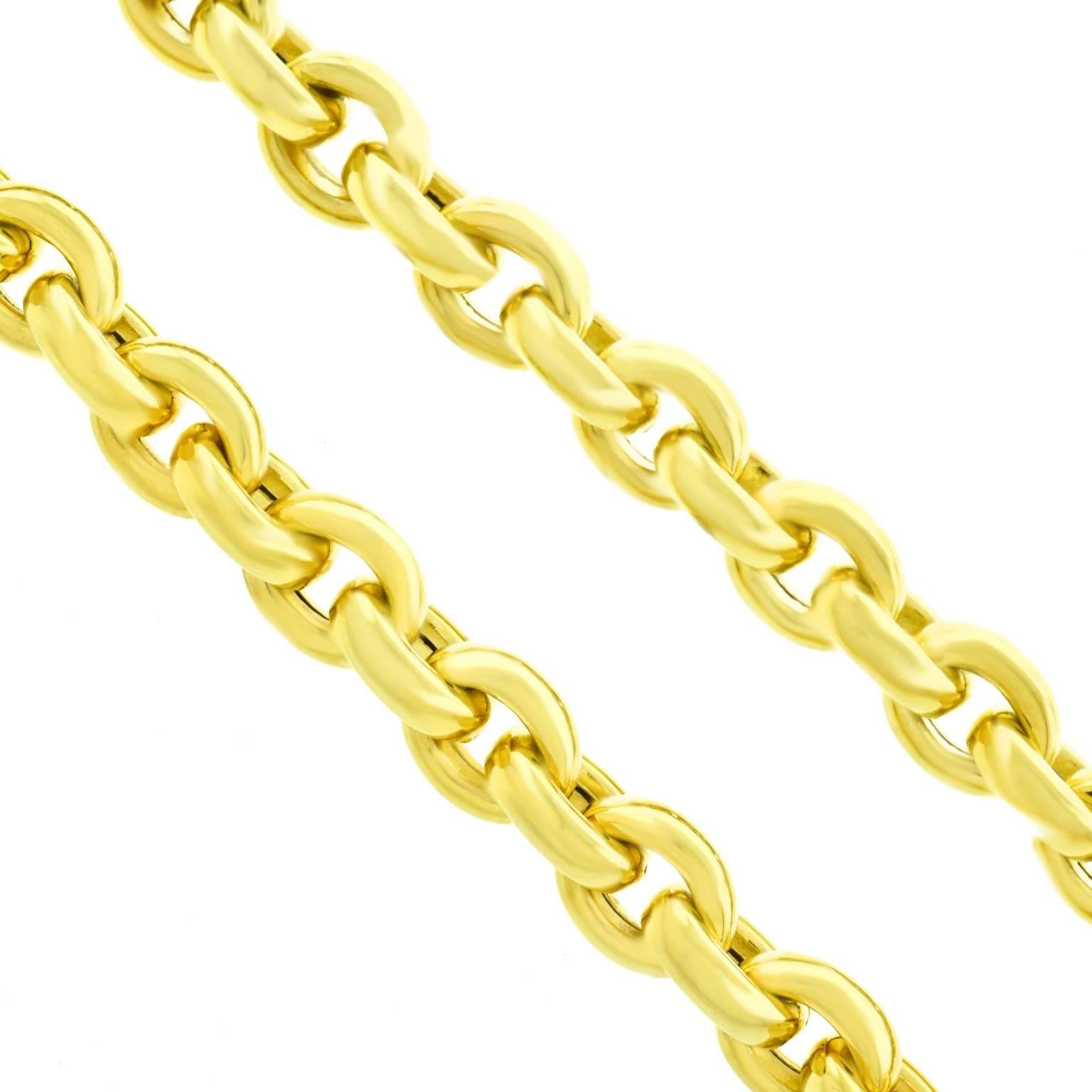 Italian Yellow Gold Rollo Link Necklace 3