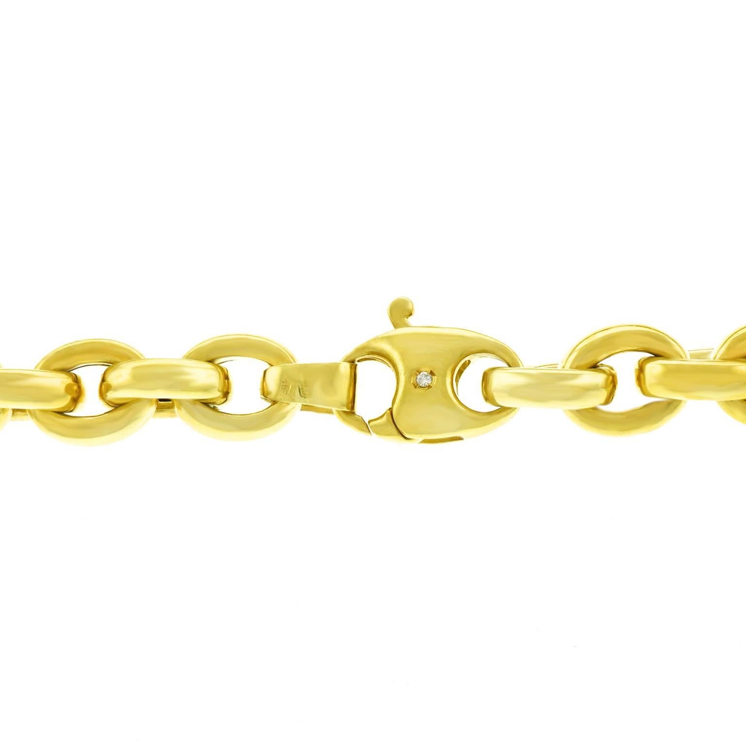 Italian Yellow Gold Rollo Link Necklace 4