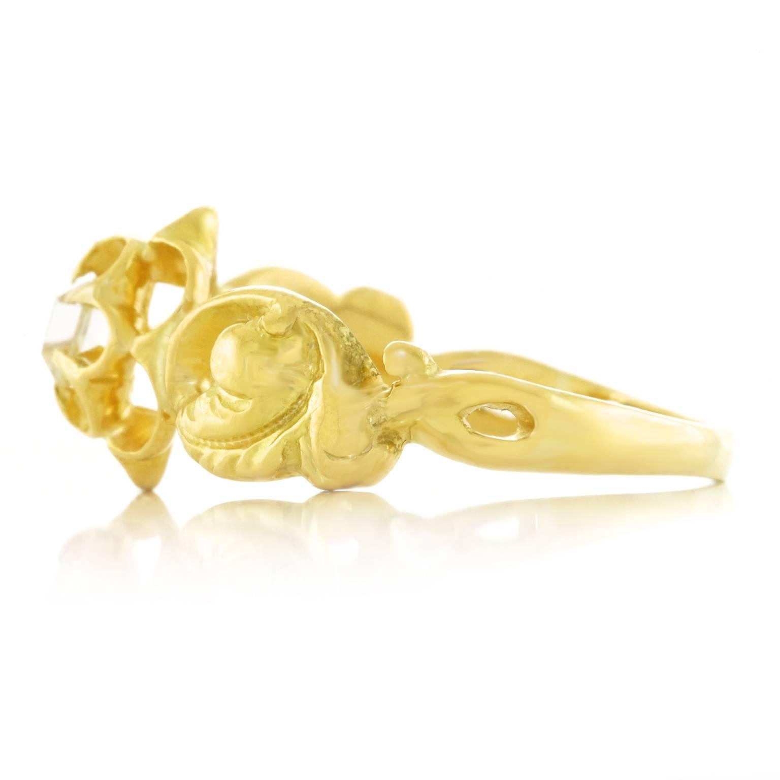 Art Deco Diamond-Set Yellow Gold Ring 4