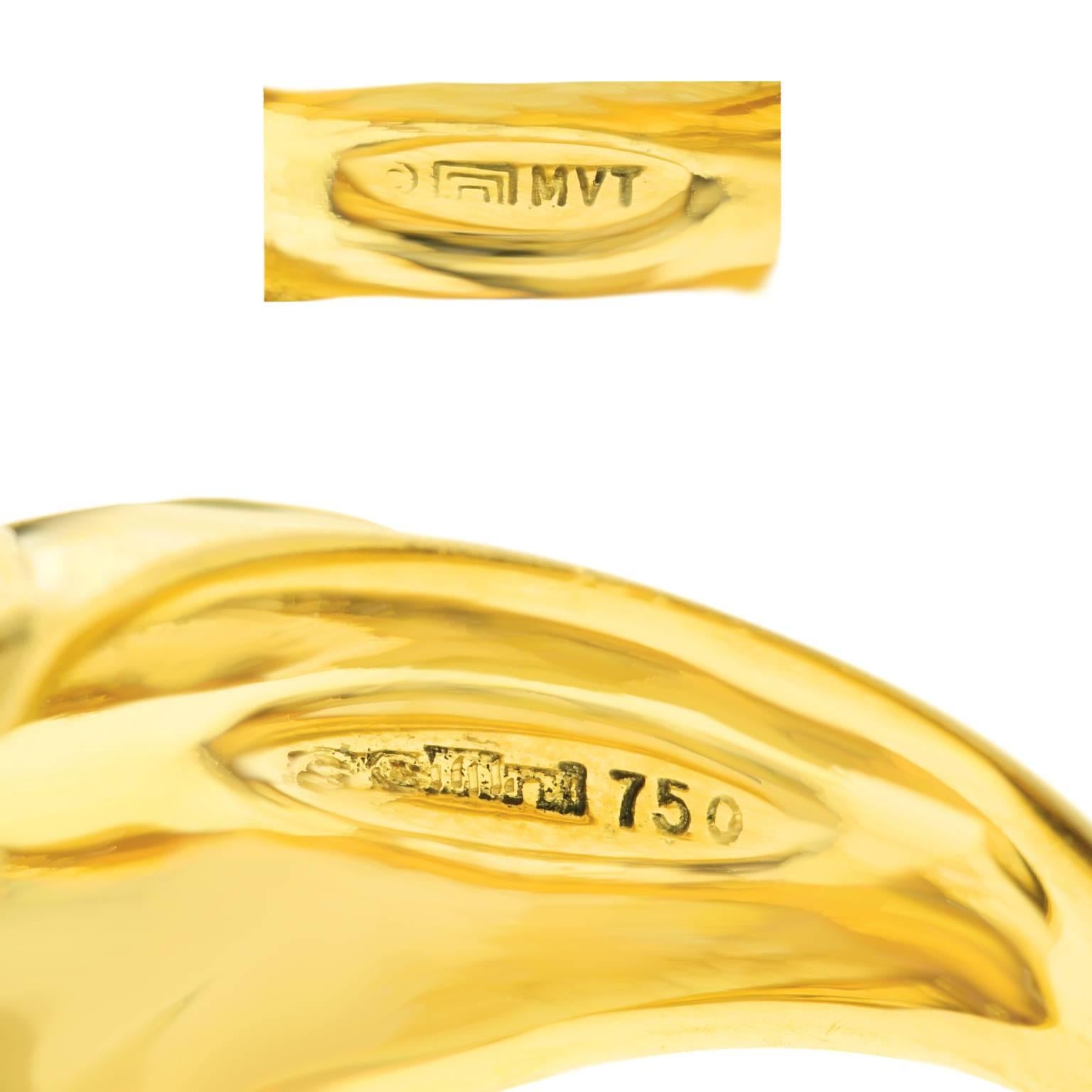 Cellini Pink Tourmaline Enamel Gold Ring 1