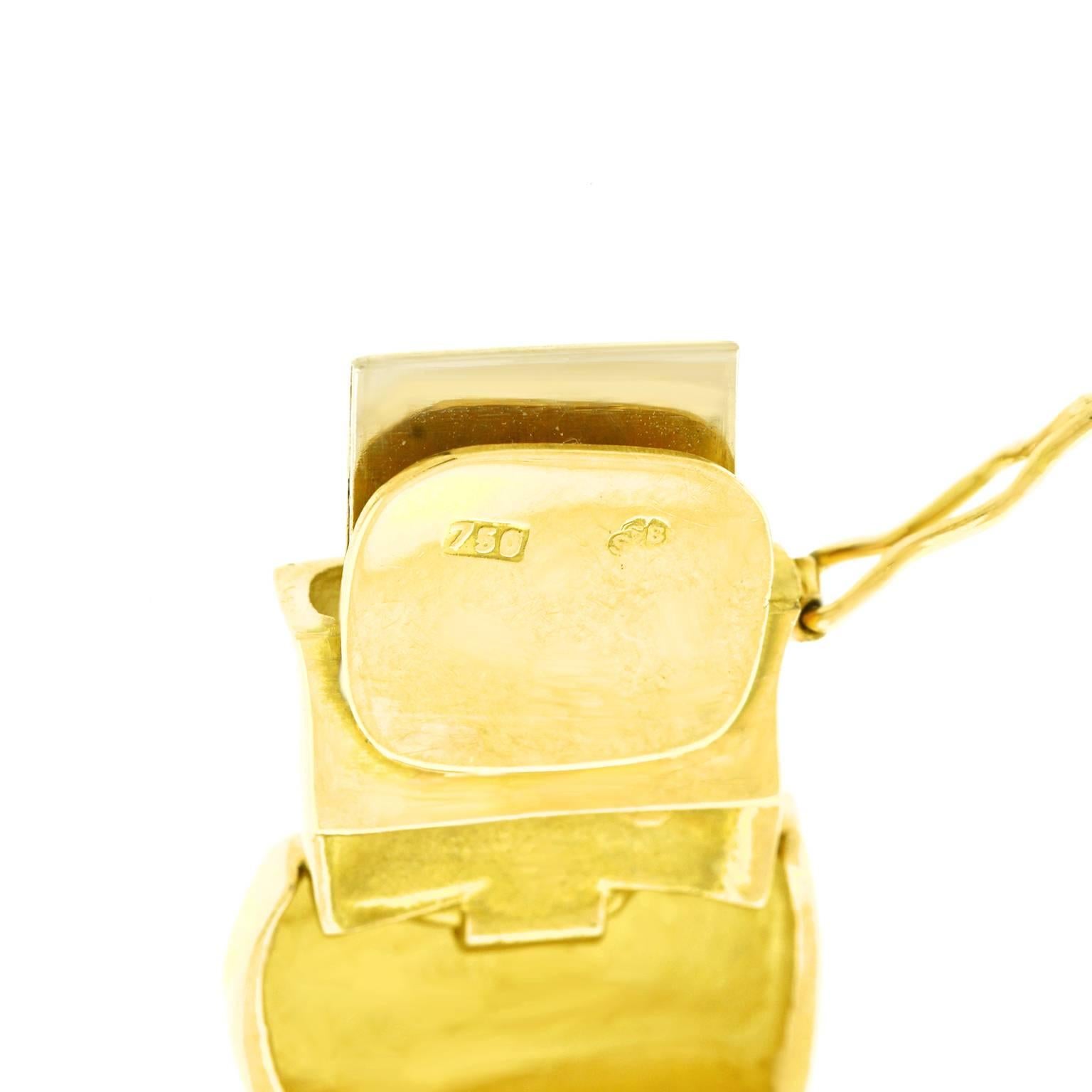 Abstract Tourmaline and Diamond Set Gold Bracelet 1