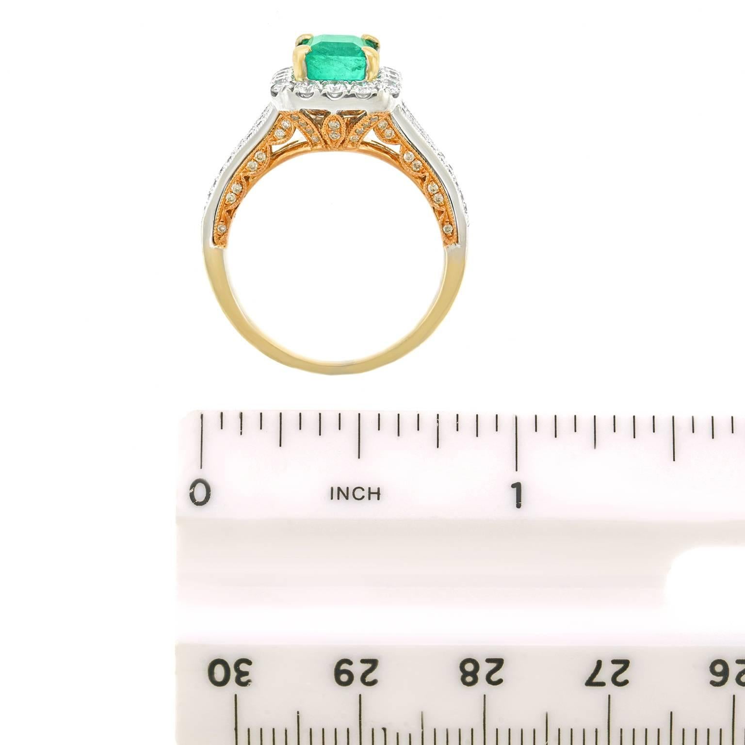 Emerald and Diamond Set Gold Ring 2