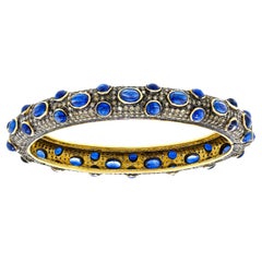 Sapphire and Diamond Indian Bangle