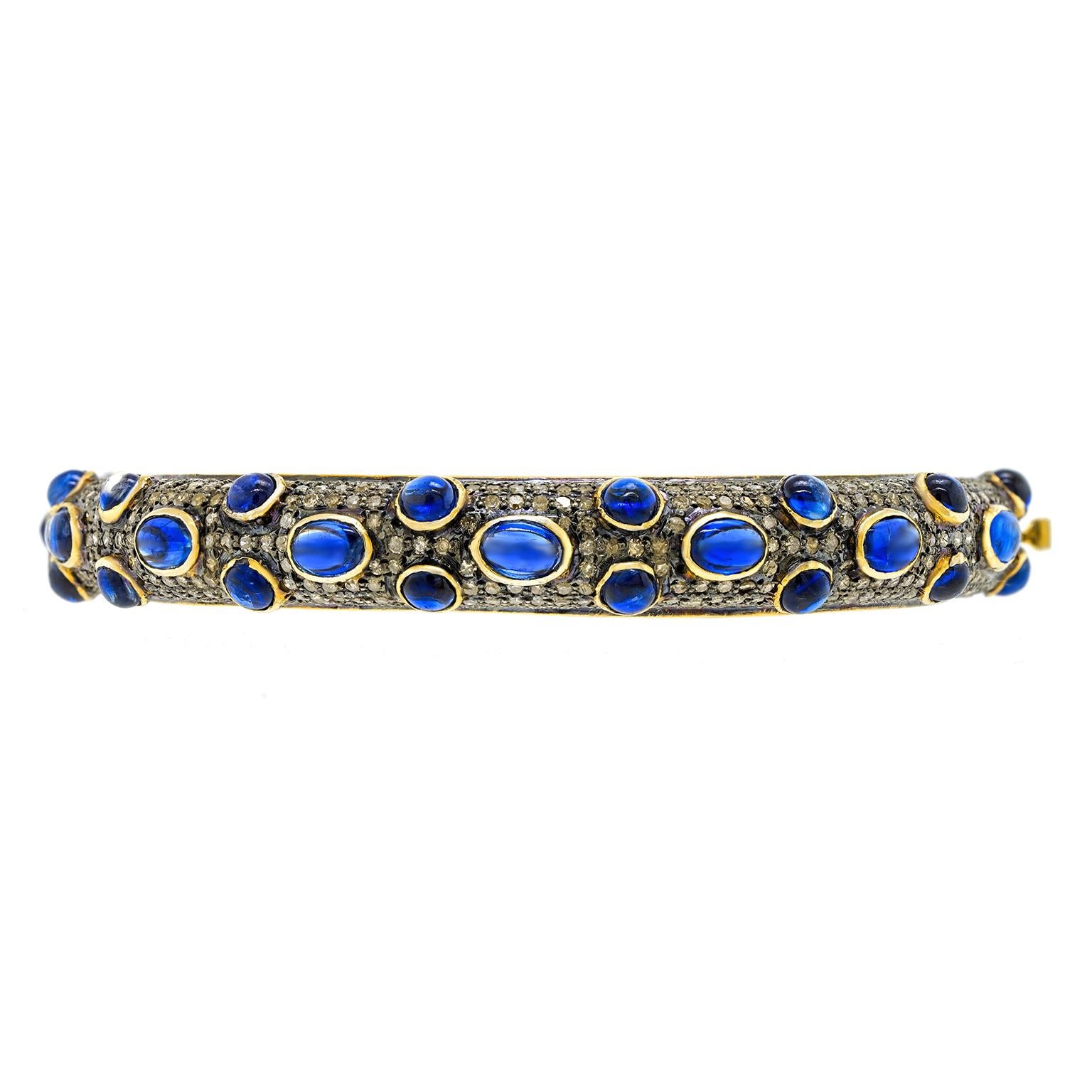 Anglo-indien Bracelet indien en saphir et diamant en vente