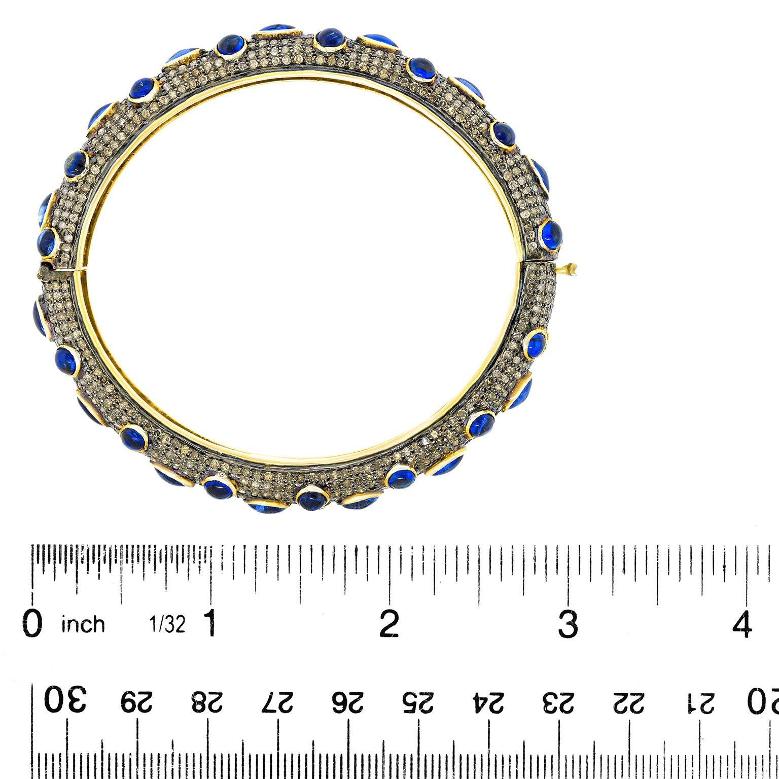 Bracelet indien en saphir et diamant Unisexe en vente