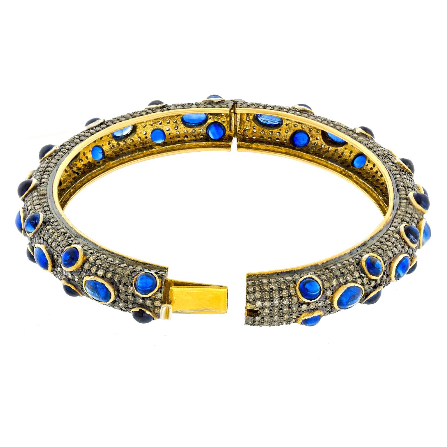 Bracelet indien en saphir et diamant en vente 1