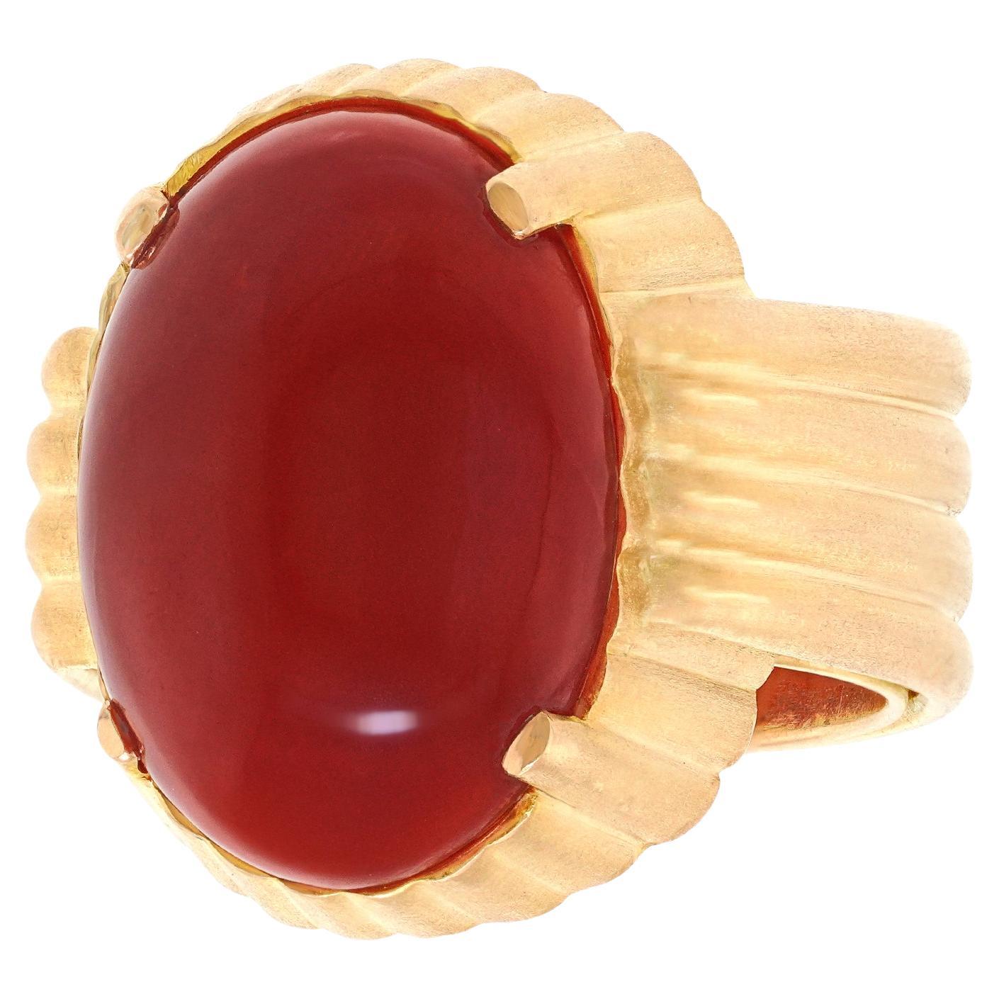 Anello di corallo modernista Paul Binder in vendita