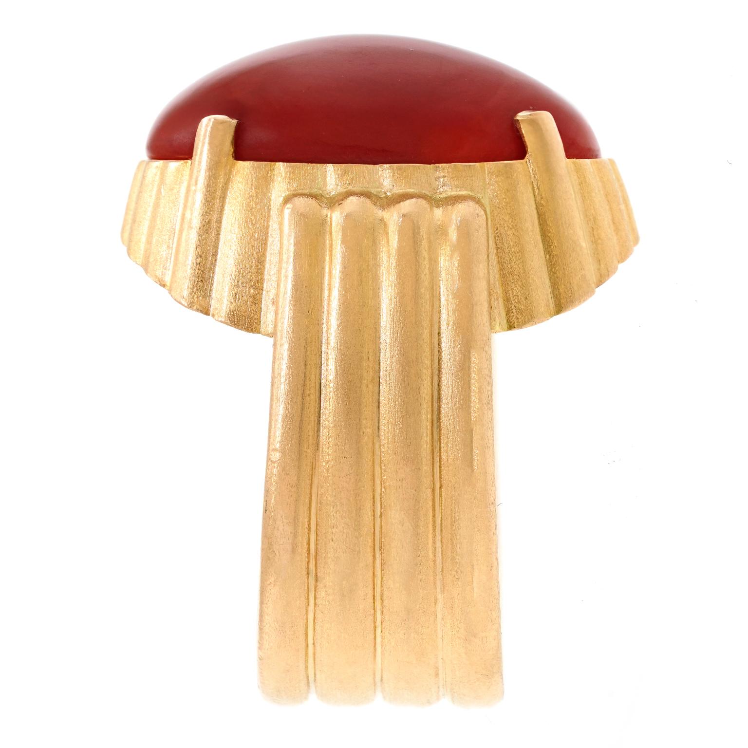 Anello di corallo modernista Paul Binder in vendita 1