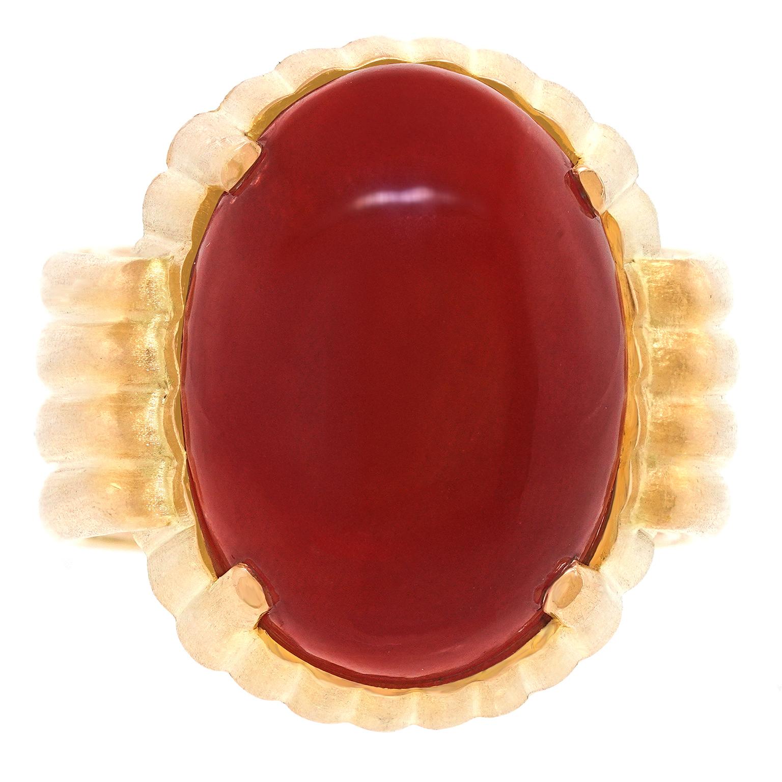 Modernista Anello di corallo modernista Paul Binder in vendita
