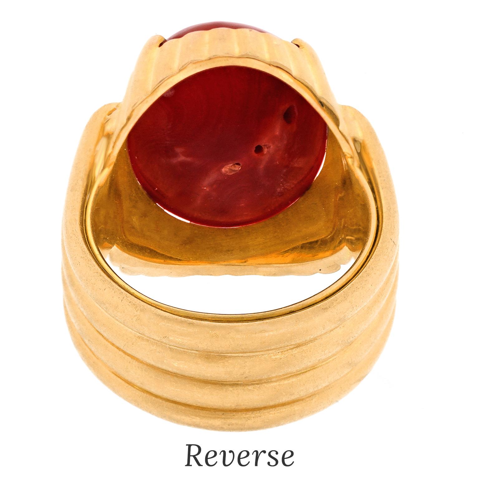Anello di corallo modernista Paul Binder in vendita 3