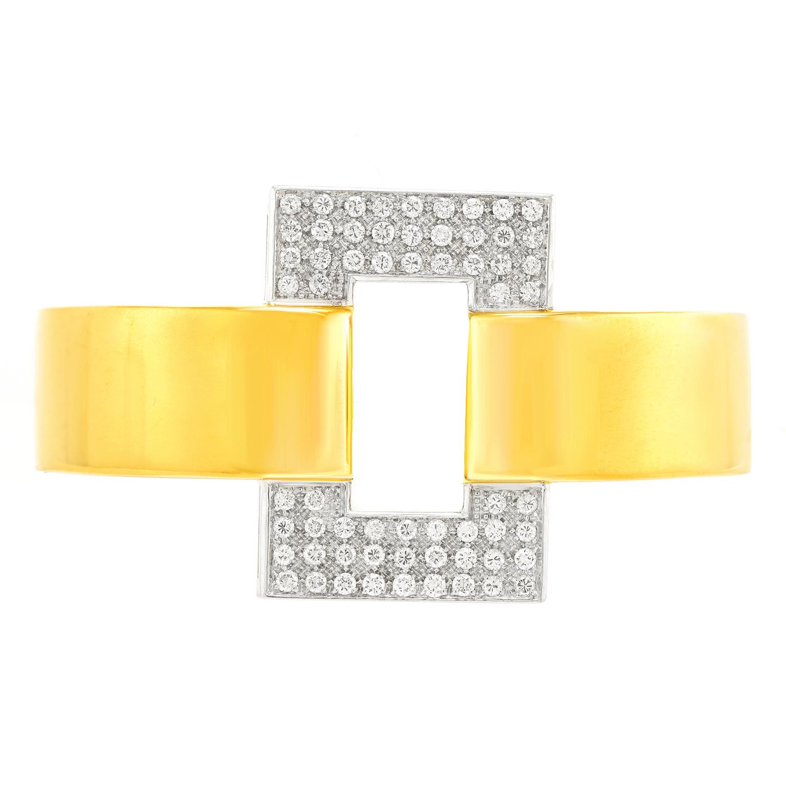 Moderniste Fabuleux bracelet en diamant des années 80 en vente