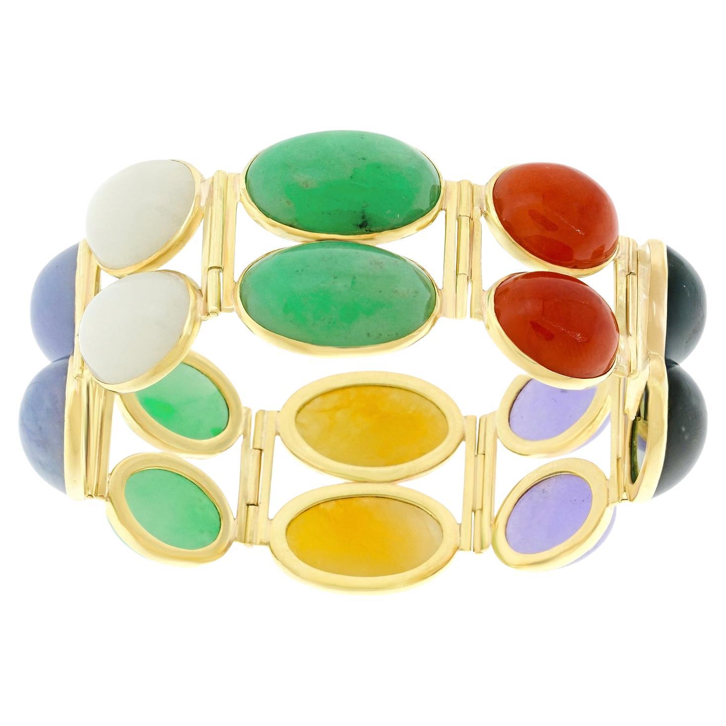 Pulsera Art Decó Espectacularmente Colorida en venta