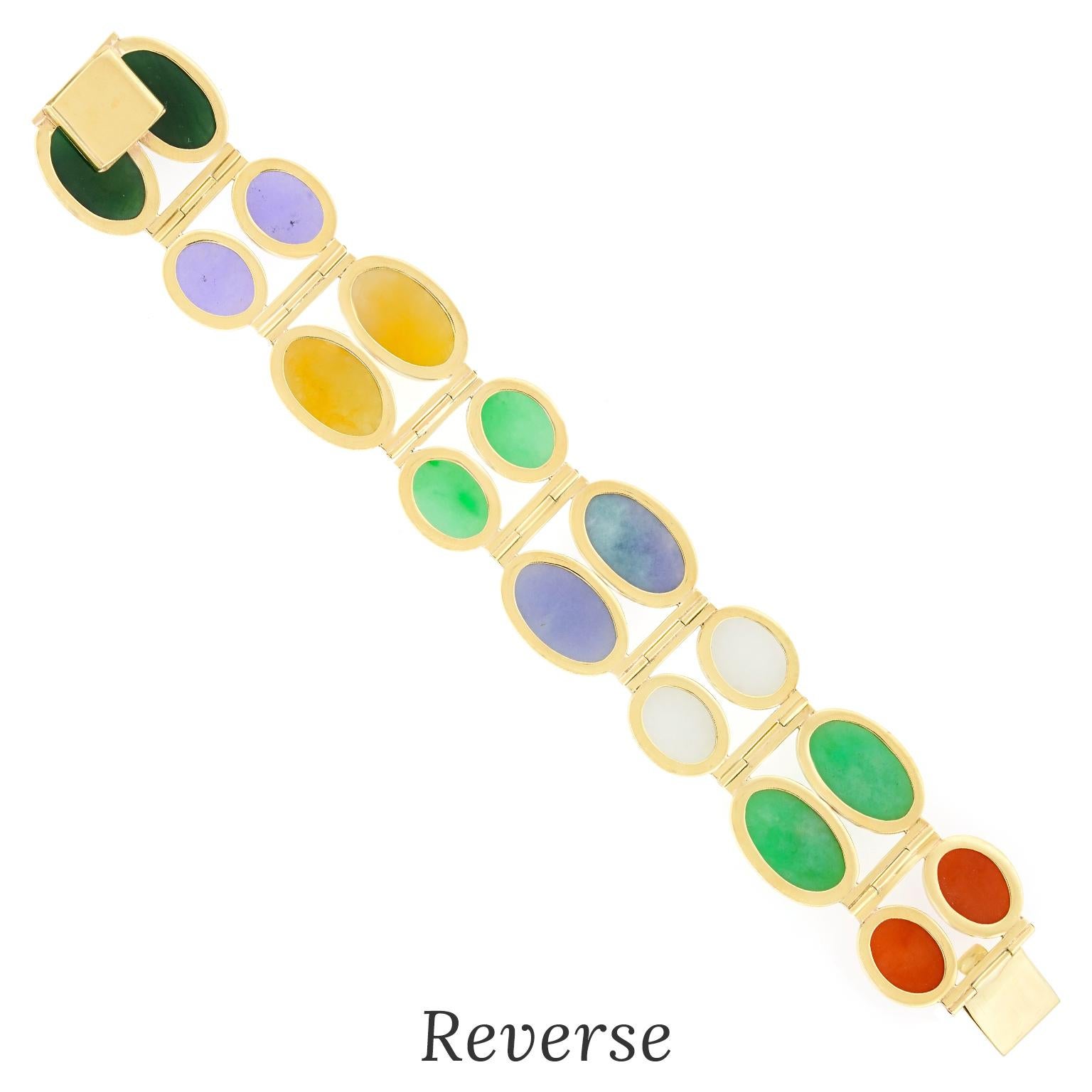 Femenino o masculino Pulsera Art Decó Espectacularmente Colorida en venta