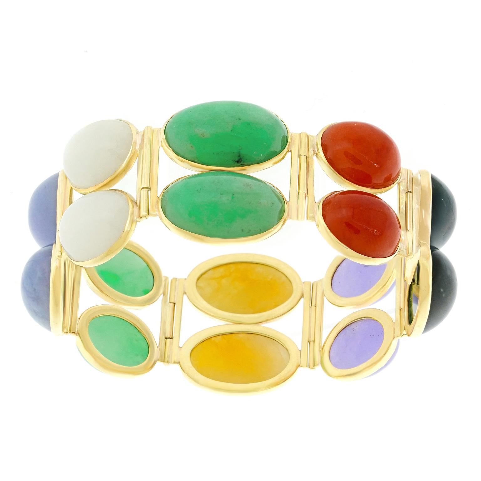 Pulsera Art Decó Espectacularmente Colorida en venta 2