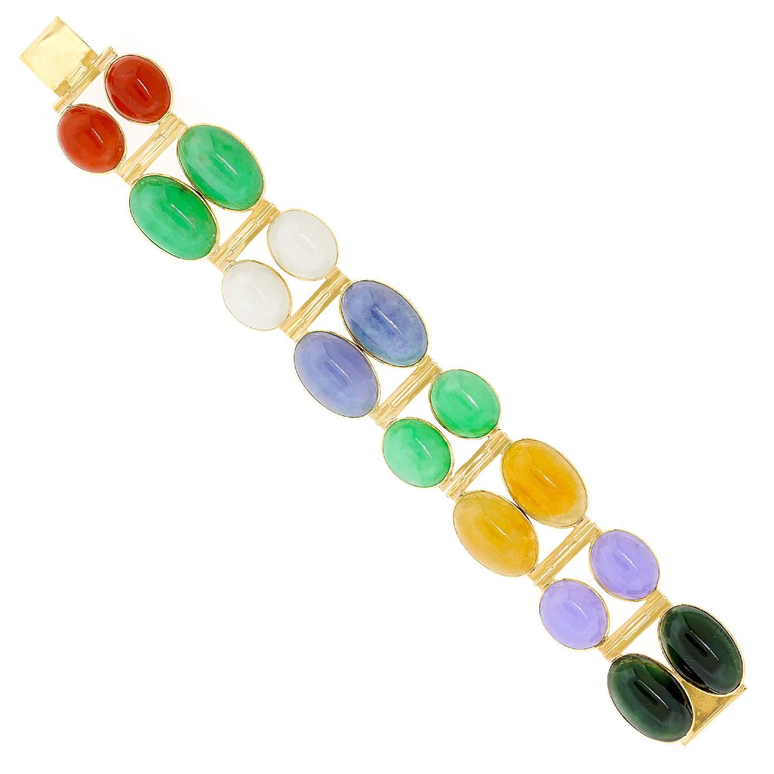 Pulsera Art Decó Espectacularmente Colorida en venta 5