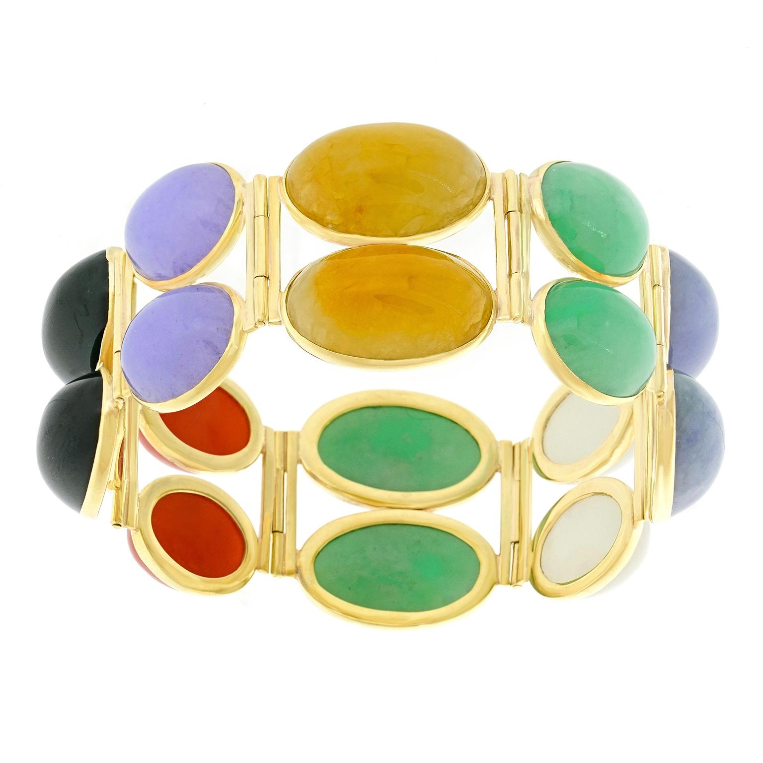 Pulsera Art Decó Espectacularmente Colorida en venta 4