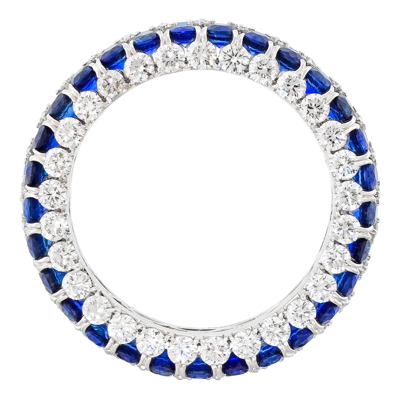 Spektakulärer Ring mit Saphir und Diamant (Rundschliff) im Angebot