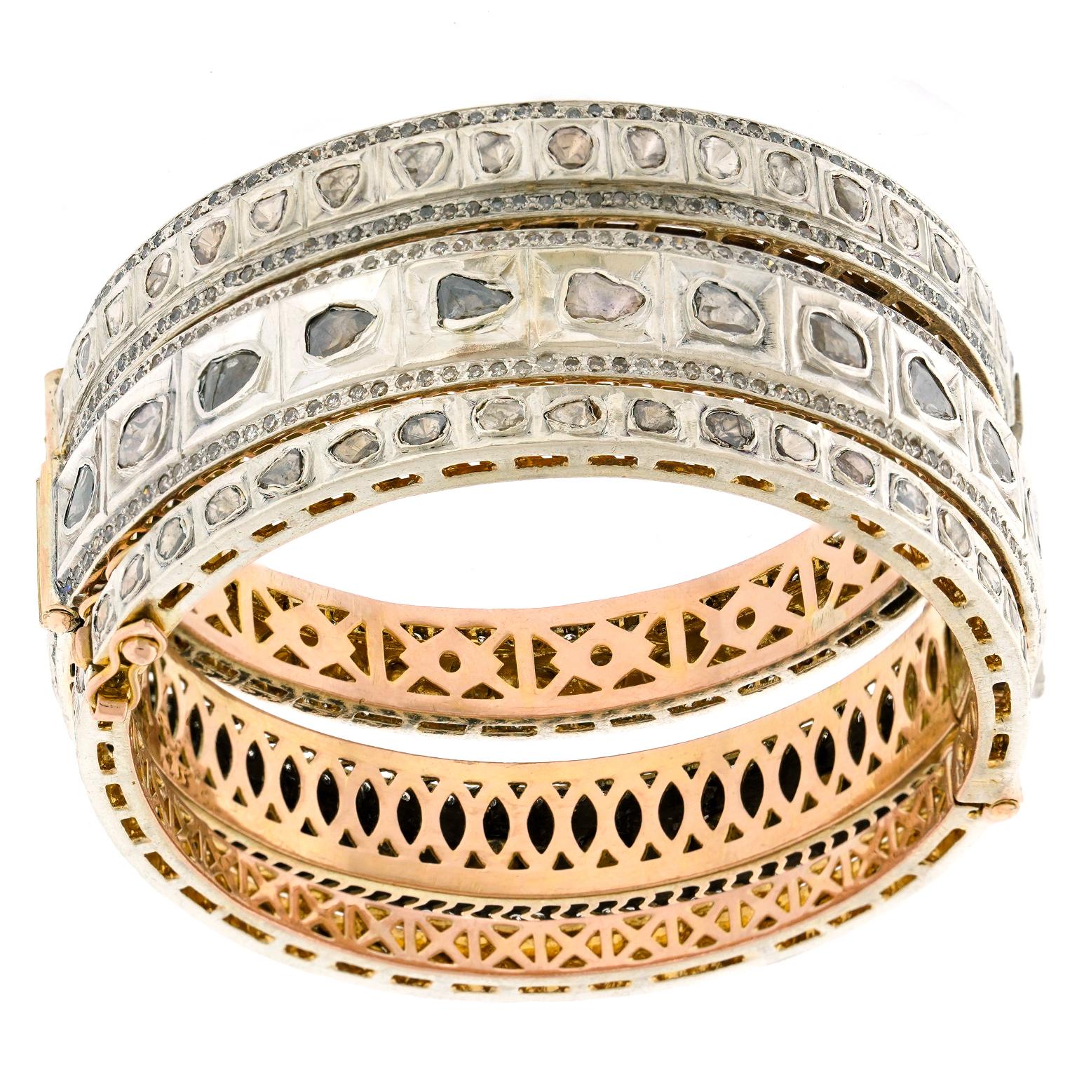 Bracelet indien à diamants Hippie Chic Sixties en vente 1