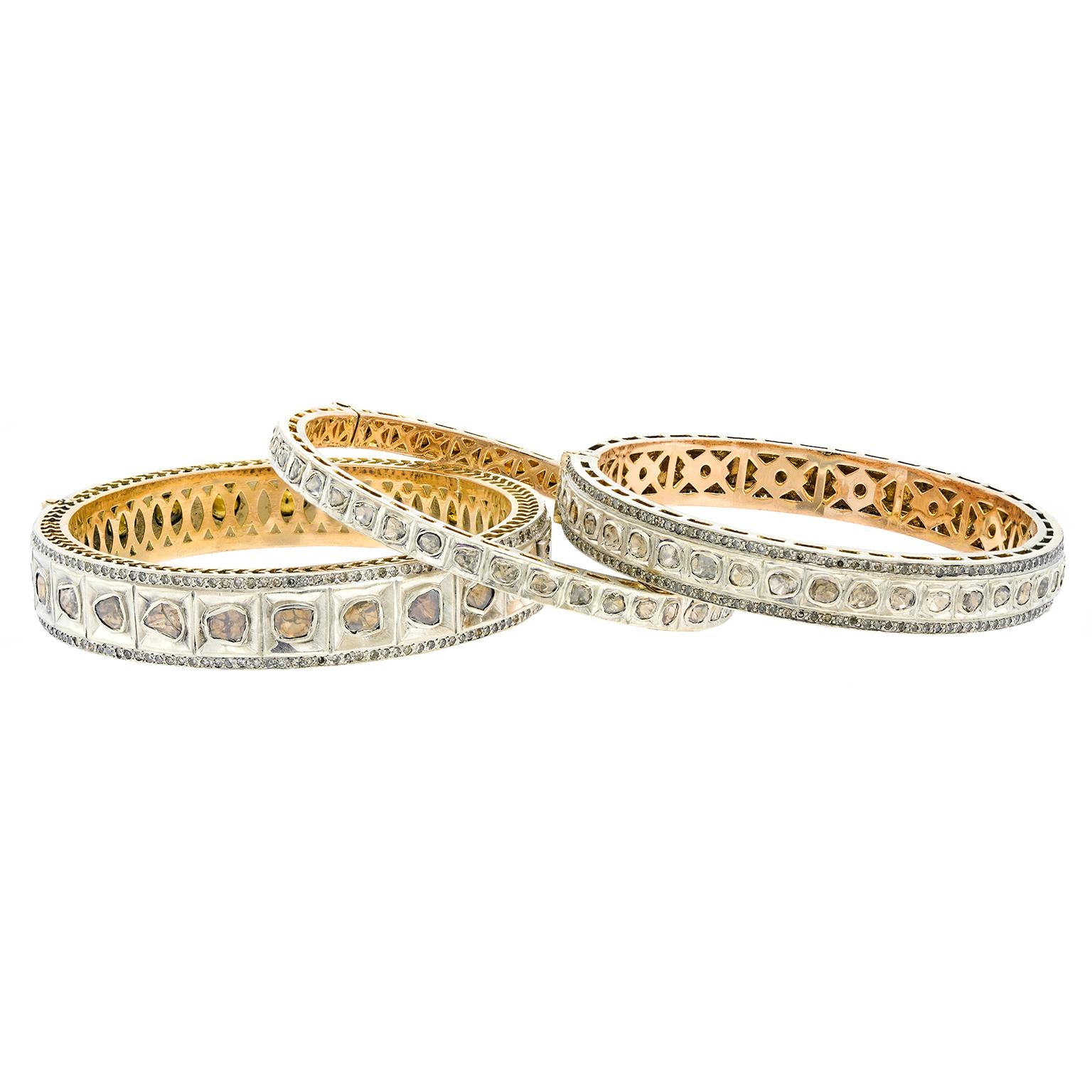 Anglo-indien Bracelet indien à diamants Hippie Chic Sixties en vente