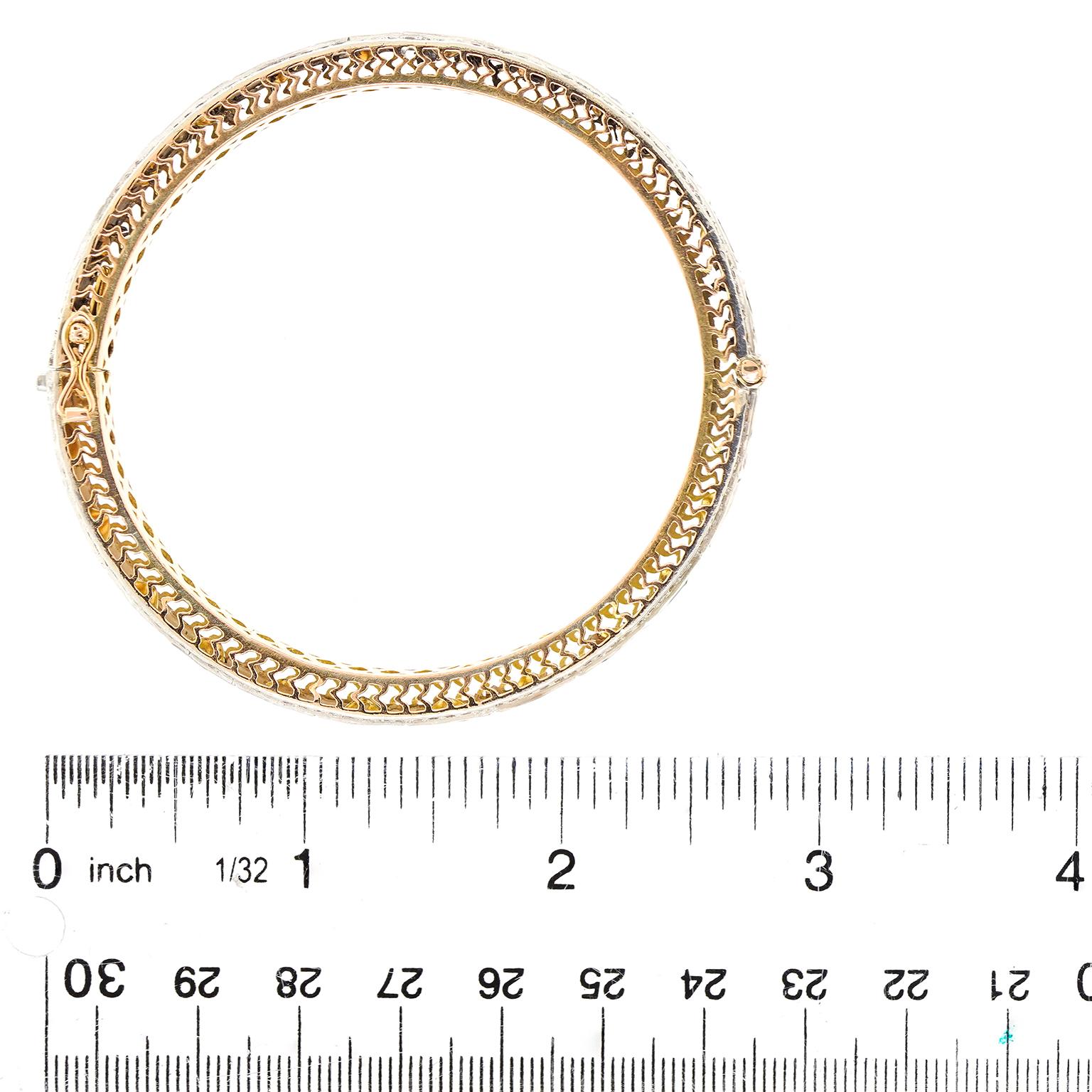 Hippie Chic Indian Sixties Diamond Bangle In Excellent Condition For Sale In Litchfield, CT