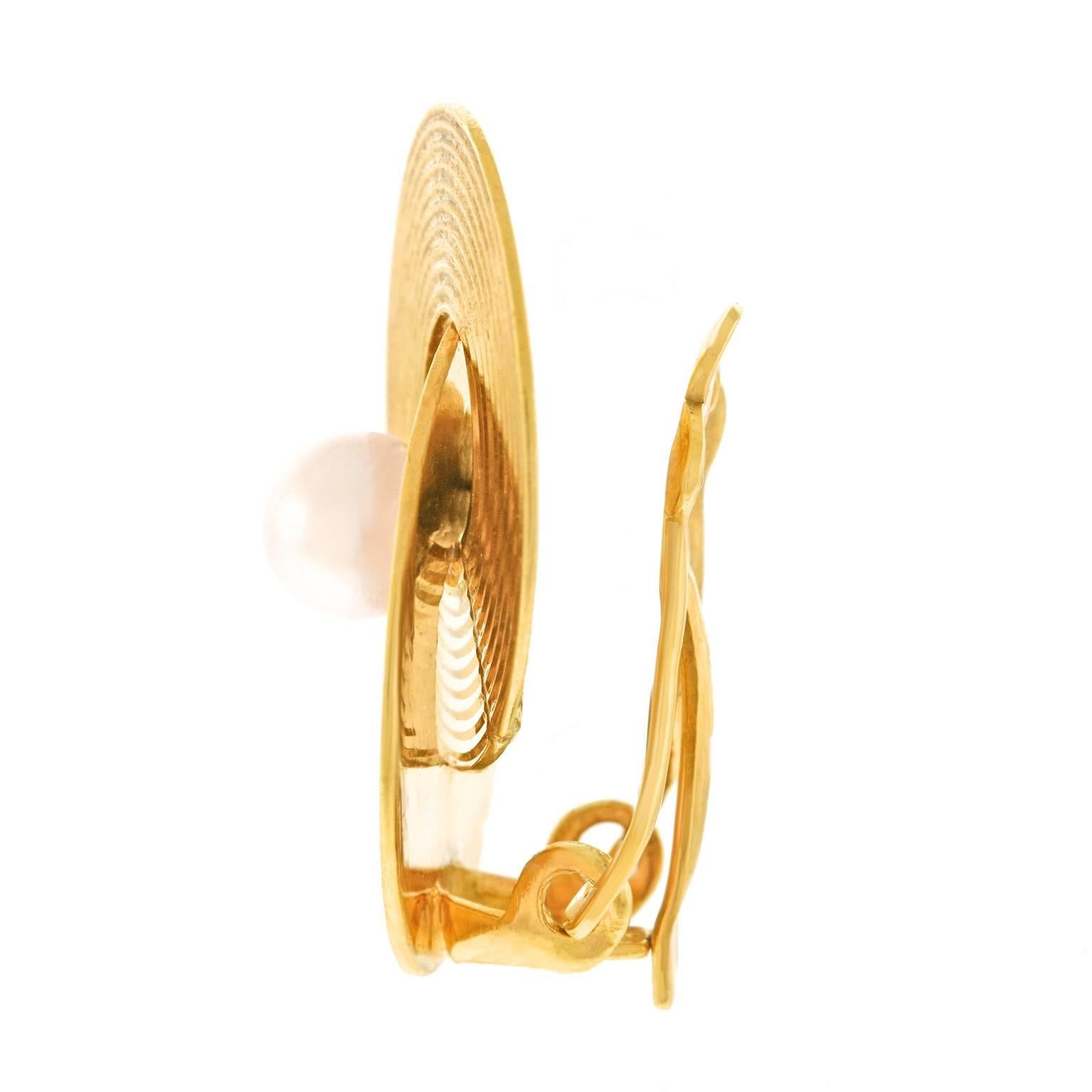 Tiffany & Co. Retro 1950s Gold Earrings 3