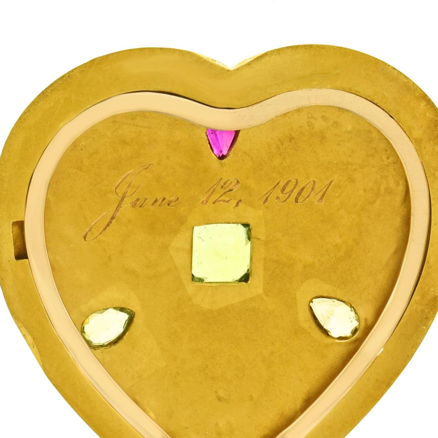 Women's Spectacular Renaissance Revival Gold Heart Locket